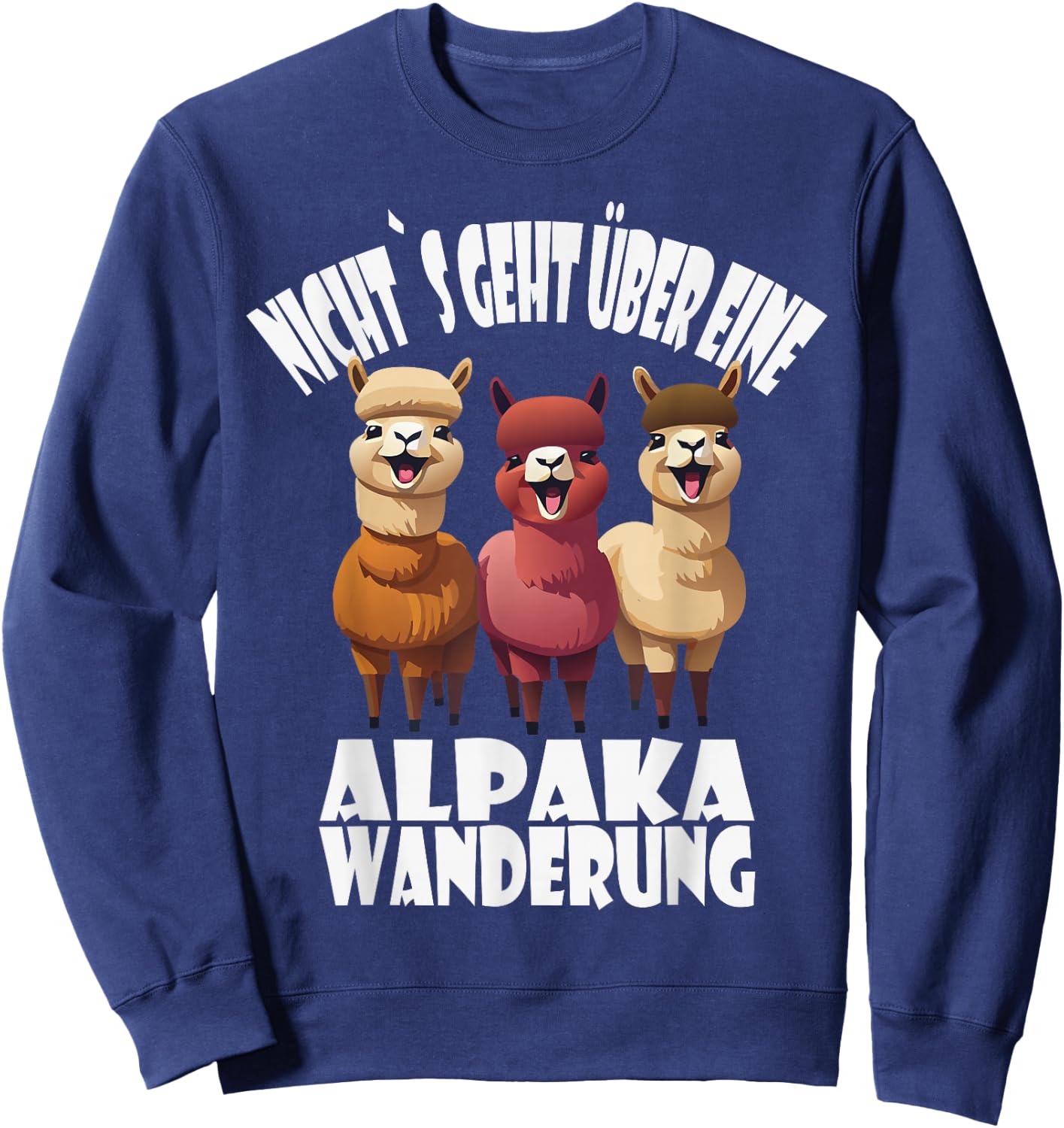 Alpaka Wanderung, lustiges Alpaka und Lama Spruch Sweatshirt - Sweatshirt | Navy