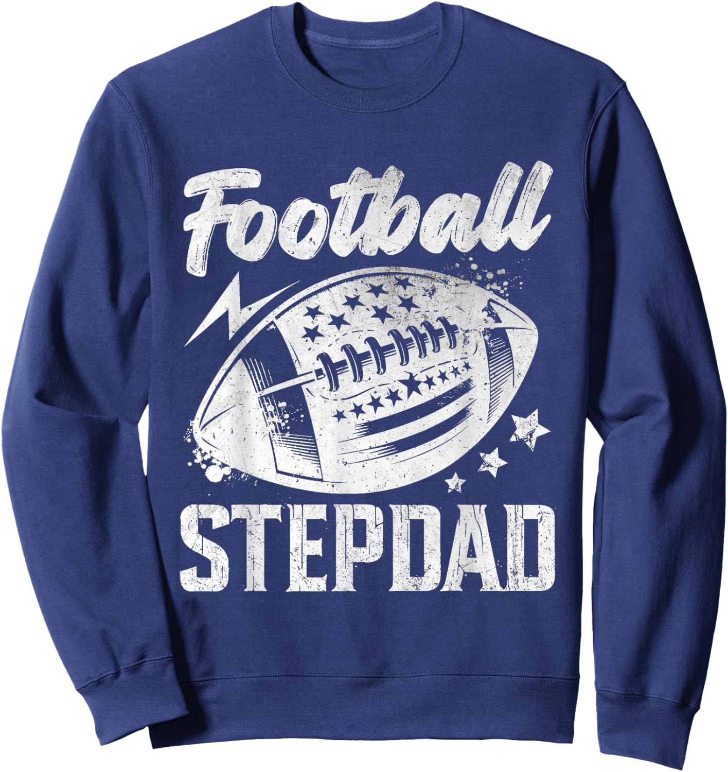 Vintage Football Stepdad Gifts For Father's Day Dad Grandpa Sweatshirt - Sweatshirt | Navy