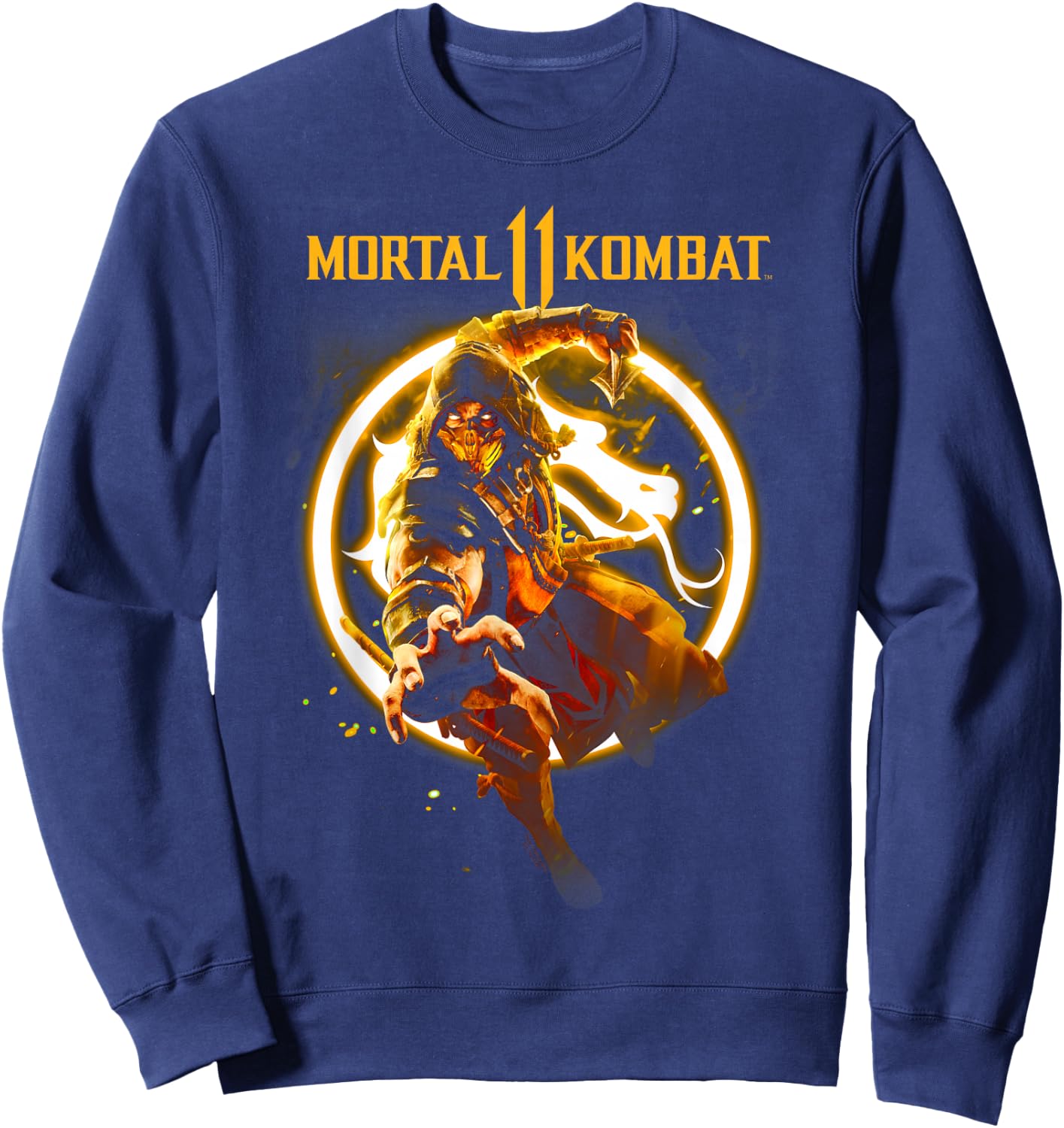 Mortal Kombat 11 Scorpion Flames Sweatshirt - Sweatshirt | Navy