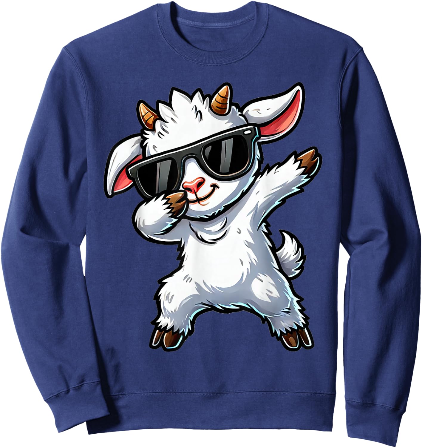Dabbing Cute Goat | Funny Goat on Dabben Gift Goat , black Sweatshirt - Sweatshirt | Navy