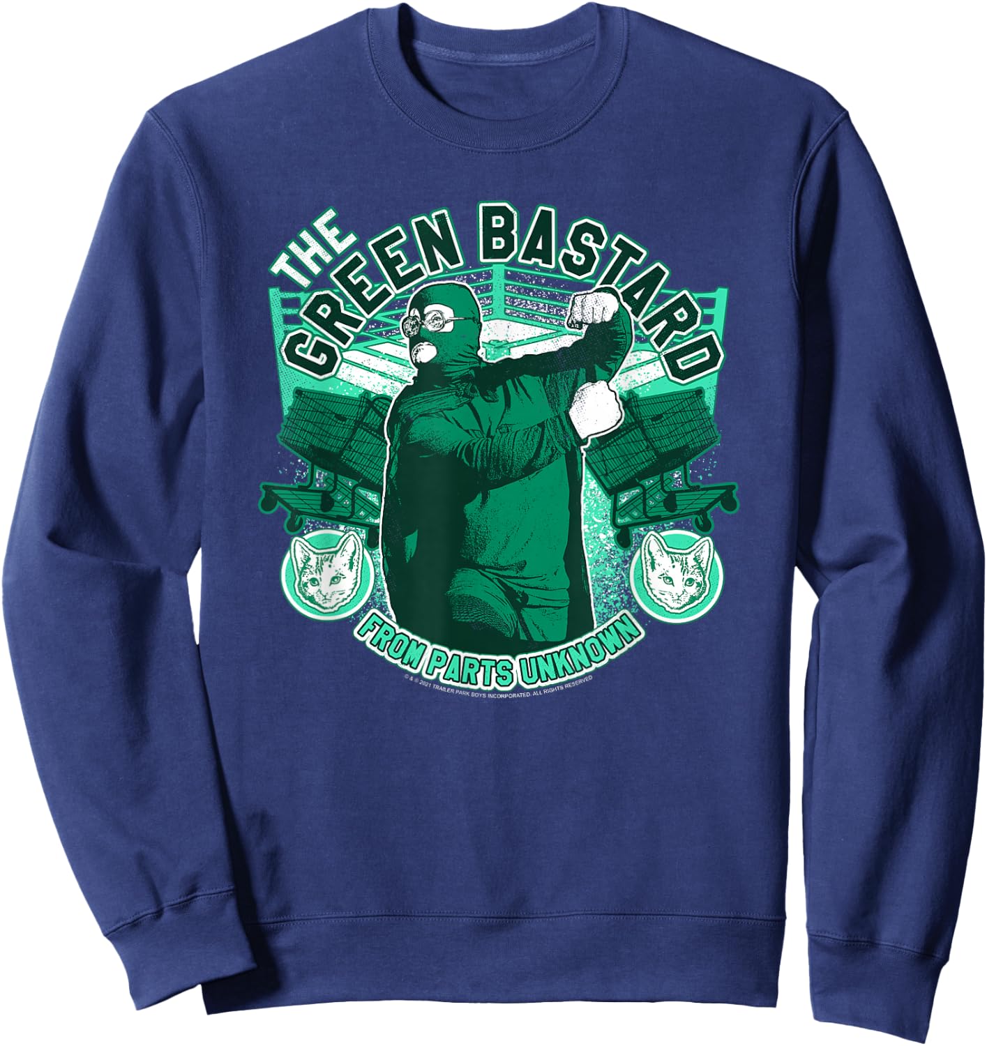 Ripple Junction x Trailer Park Boys The Green Wrestler , Black, S Sweatshirt - Sweatshirt | Navy