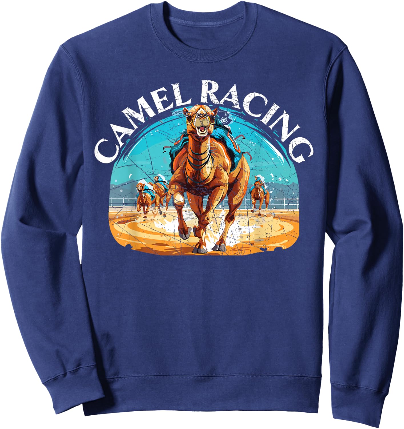 Camel Racing Animal Race Hump Camel Riding Desert Sport Sweatshirt - Sweatshirt | Navy