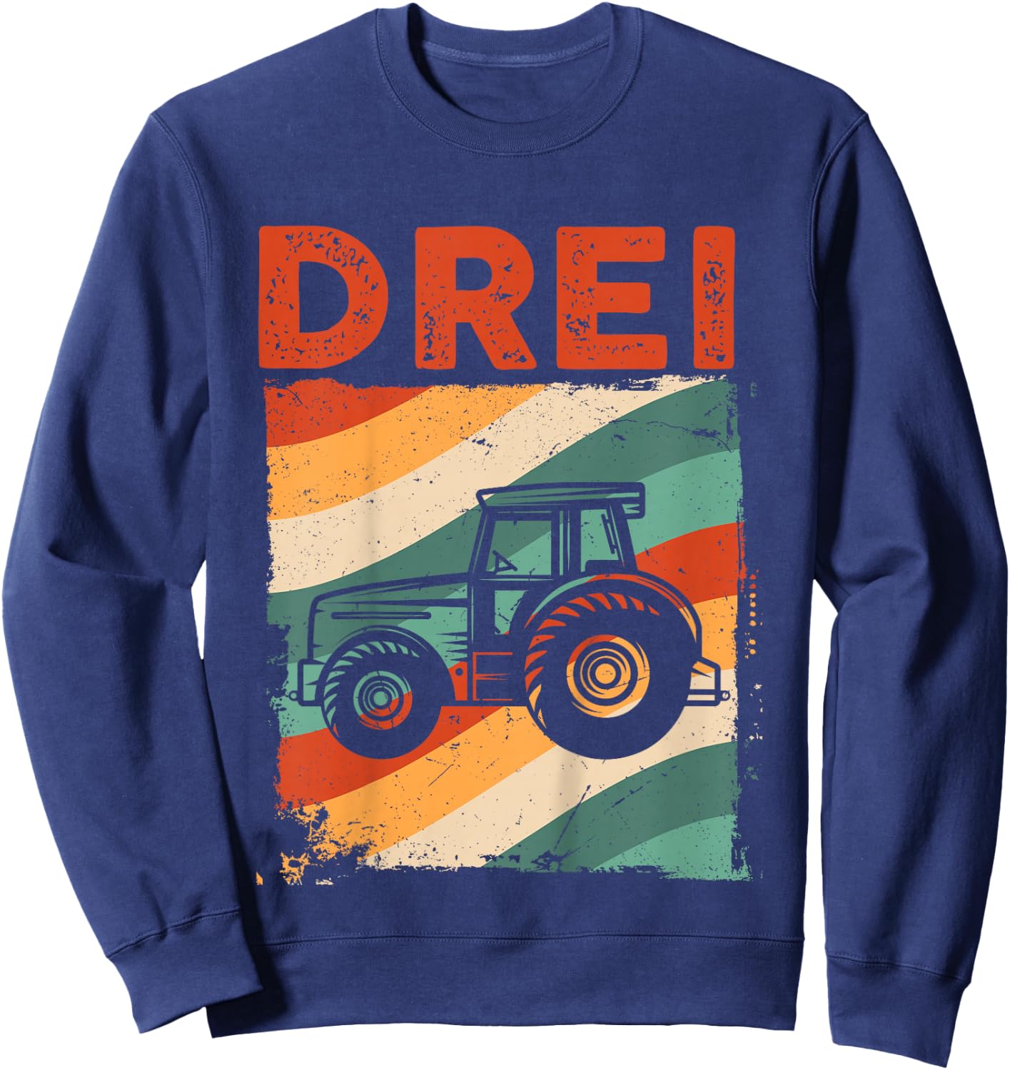 3. Geburtstag Retro Traktor Junge Trecker Bauer Kinder Sweatshirt - Sweatshirt | Navy