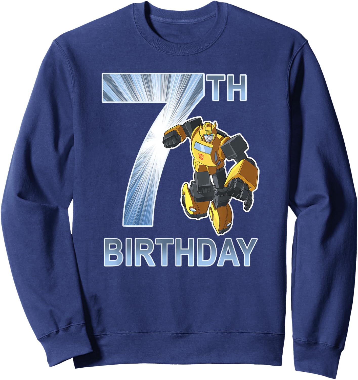 Transformers Bumblebee 7th Birthday Light Shine Fill Poster - Transformers - Kinder - - Kurzarm - - Schwarz - S Sweatshirt - Sweatshirt | Navy