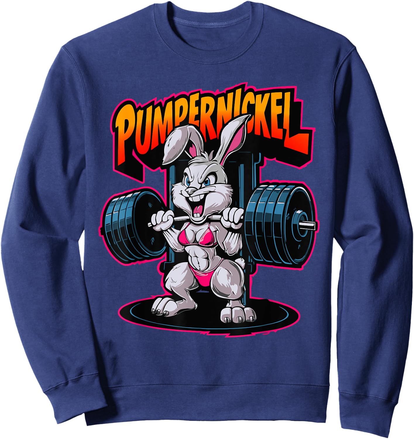 Gym Workout Sport Rabbit Pumpenickel , black Sweatshirt - Sweatshirt | Navy