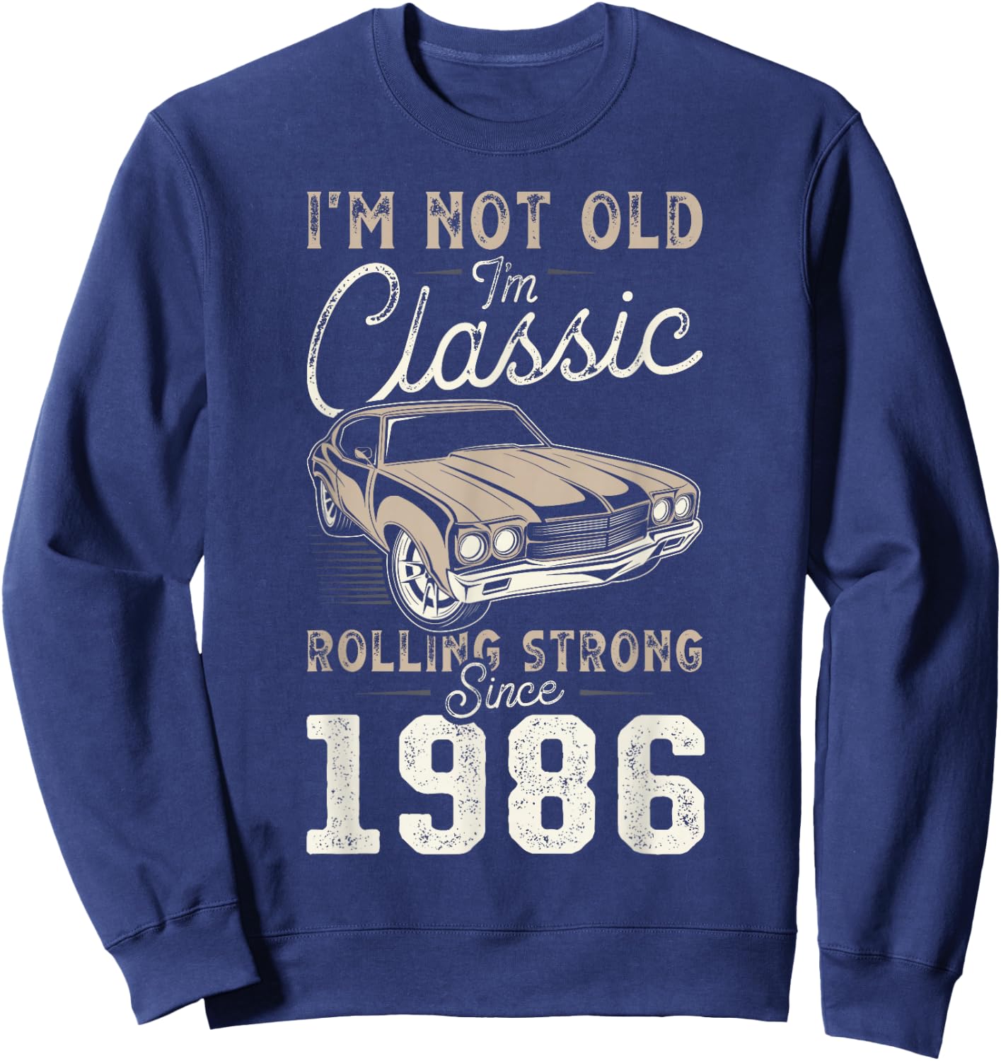 Voiture classique née en 1986 40e anniversaire Sweatshirt - Sweatshirt | Navy