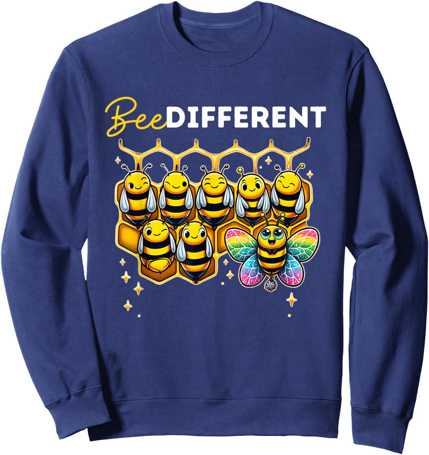 Autism Awareness Cute Bee girls boys Bee Different Sweatshirt - Sweatshirt | Navy