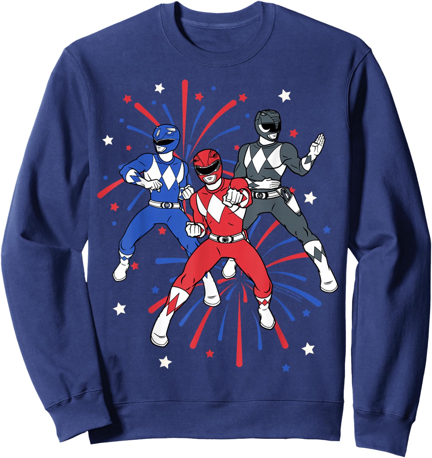Power Rangers 4th of July Mighty Morphin Rangers Fireworks Sweatshirt - Sweatshirt | Navy