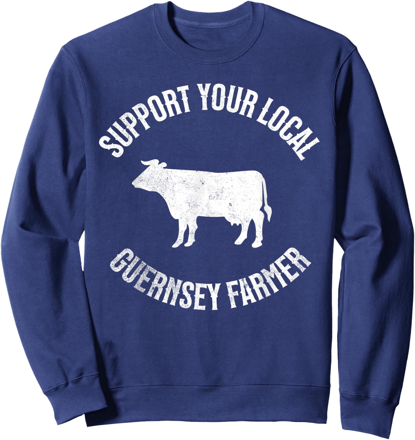 Guernsey Cow Cattle Farmer Diary Sweatshirt - Sweatshirt | Navy