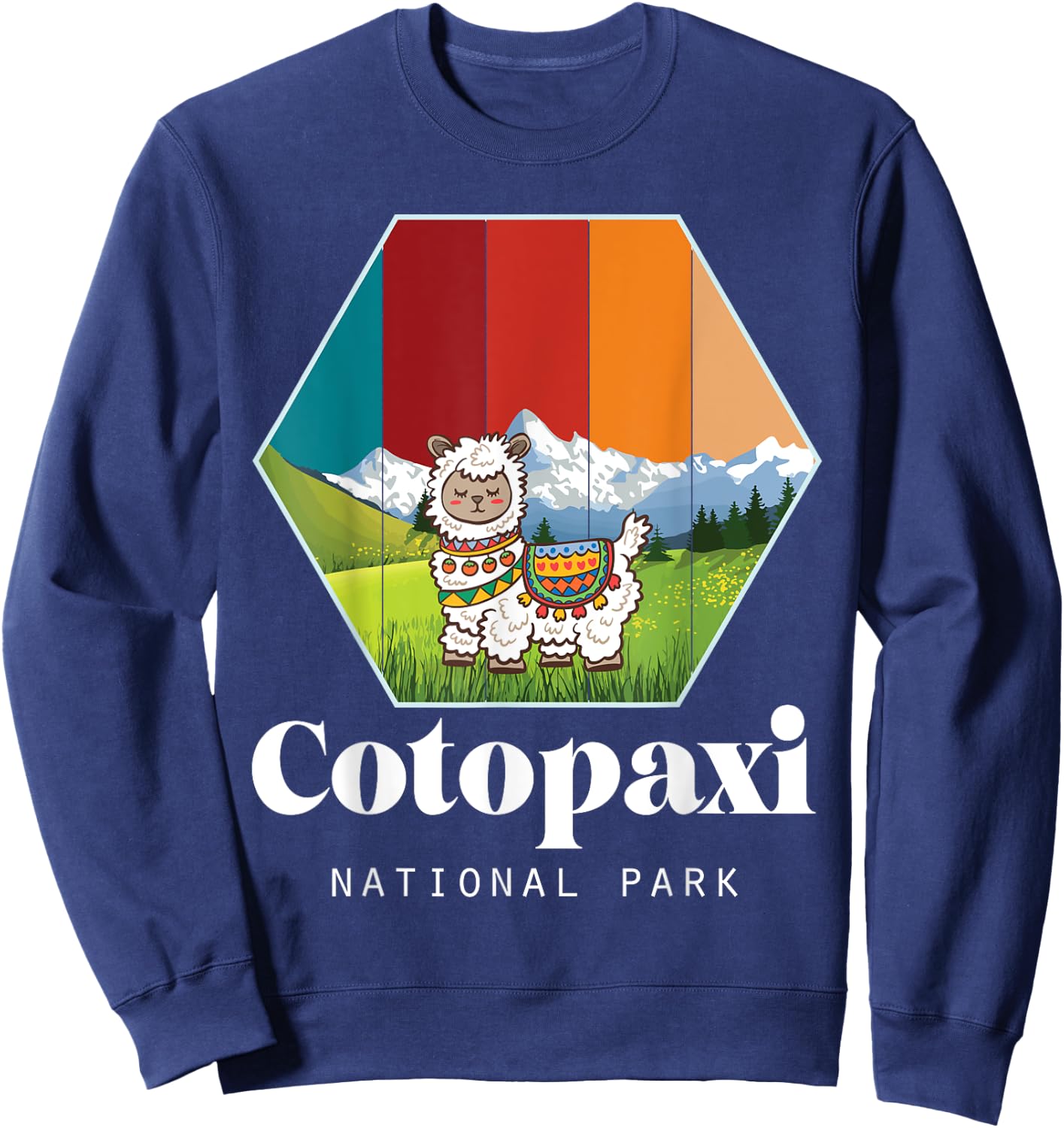 Llama National Park Hike Cotopaxi Ecuador Souvenir Sweatshirt - Sweatshirt | Navy