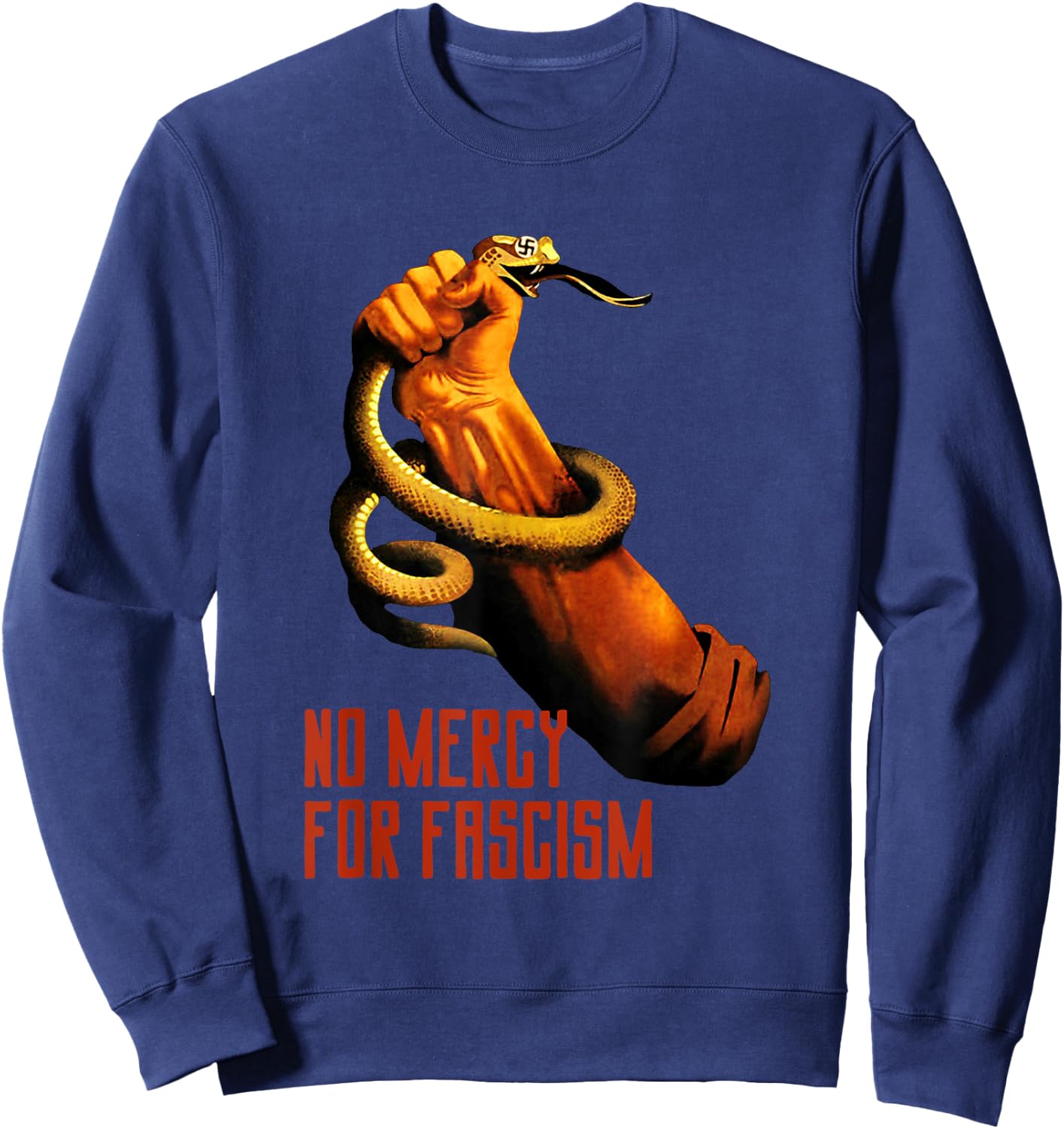 No Mercy for Fascism Sweatshirt - Sweatshirt | Navy