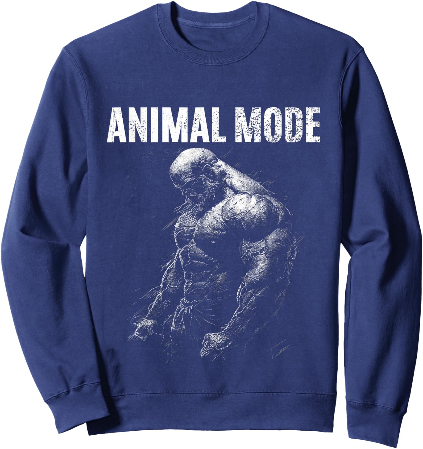 Bodybuilder Spruch Training Animal Mode Sweatshirt - Sweatshirt | Navy