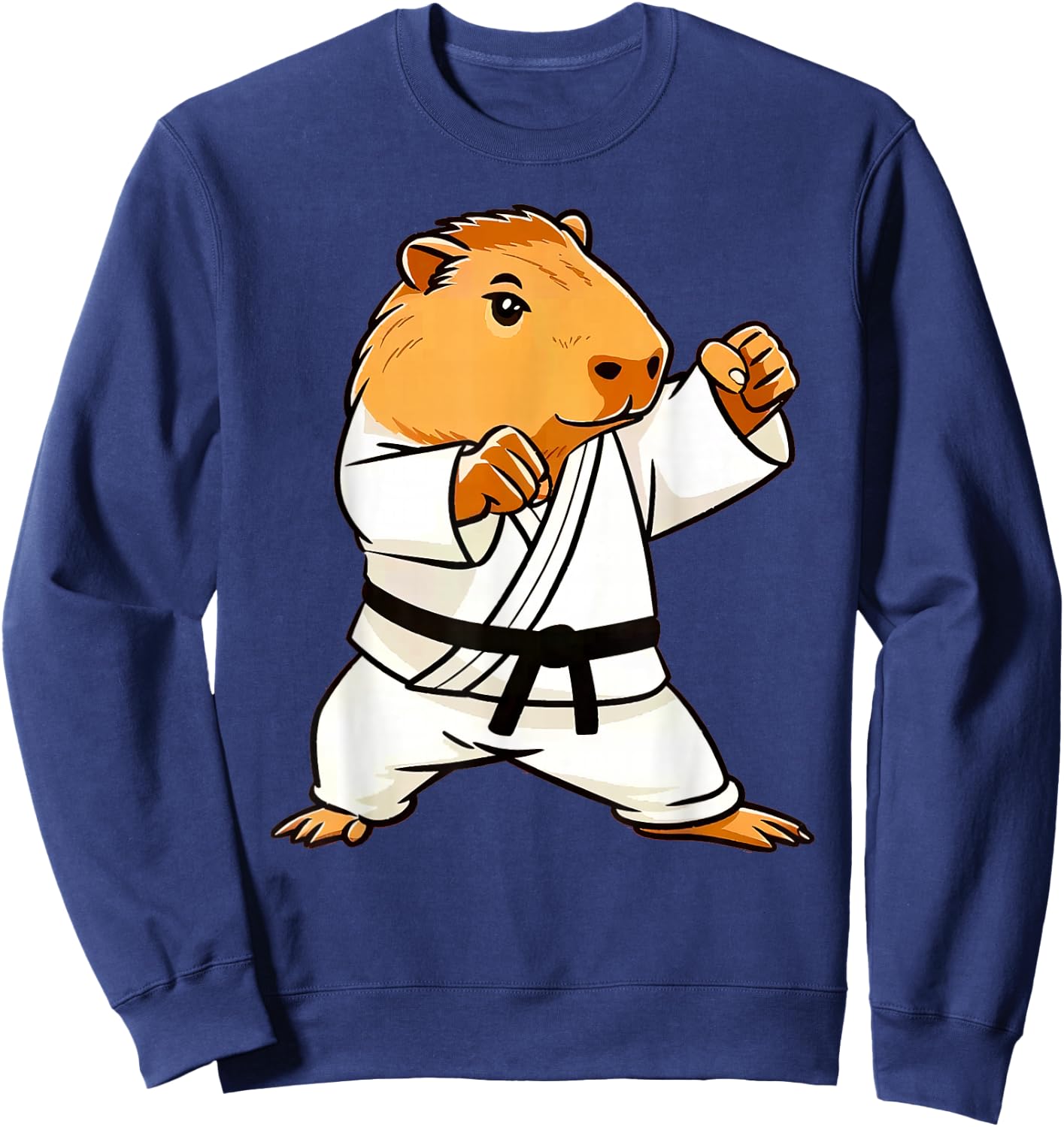 Karate Capybara Funny Martial Arts MMA Men Teen Boys Kids Sweatshirt - Sweatshirt | Navy