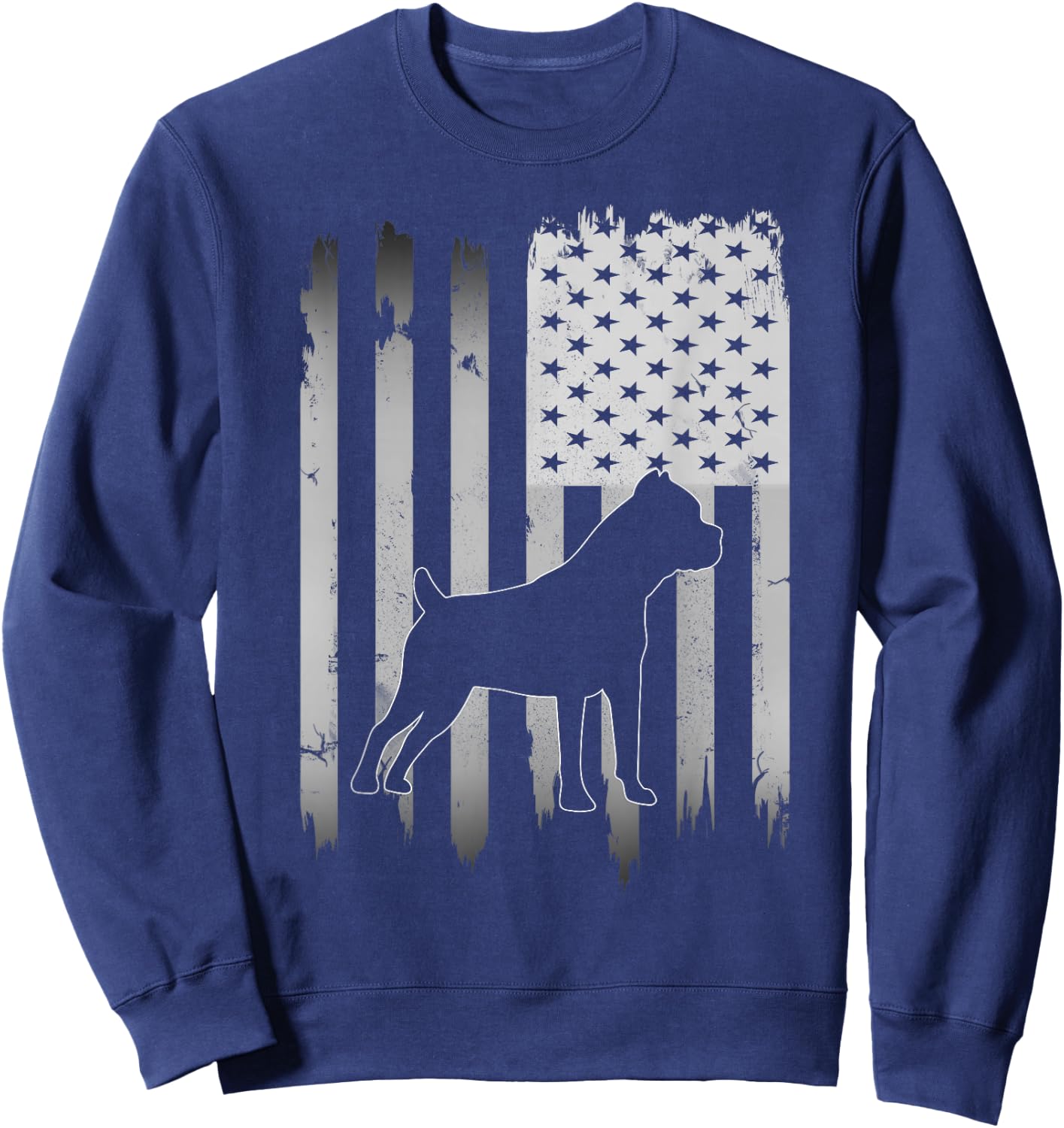 Cane Corso Dog USA American Flag 4th of July Sweatshirt - Sweatshirt | Navy