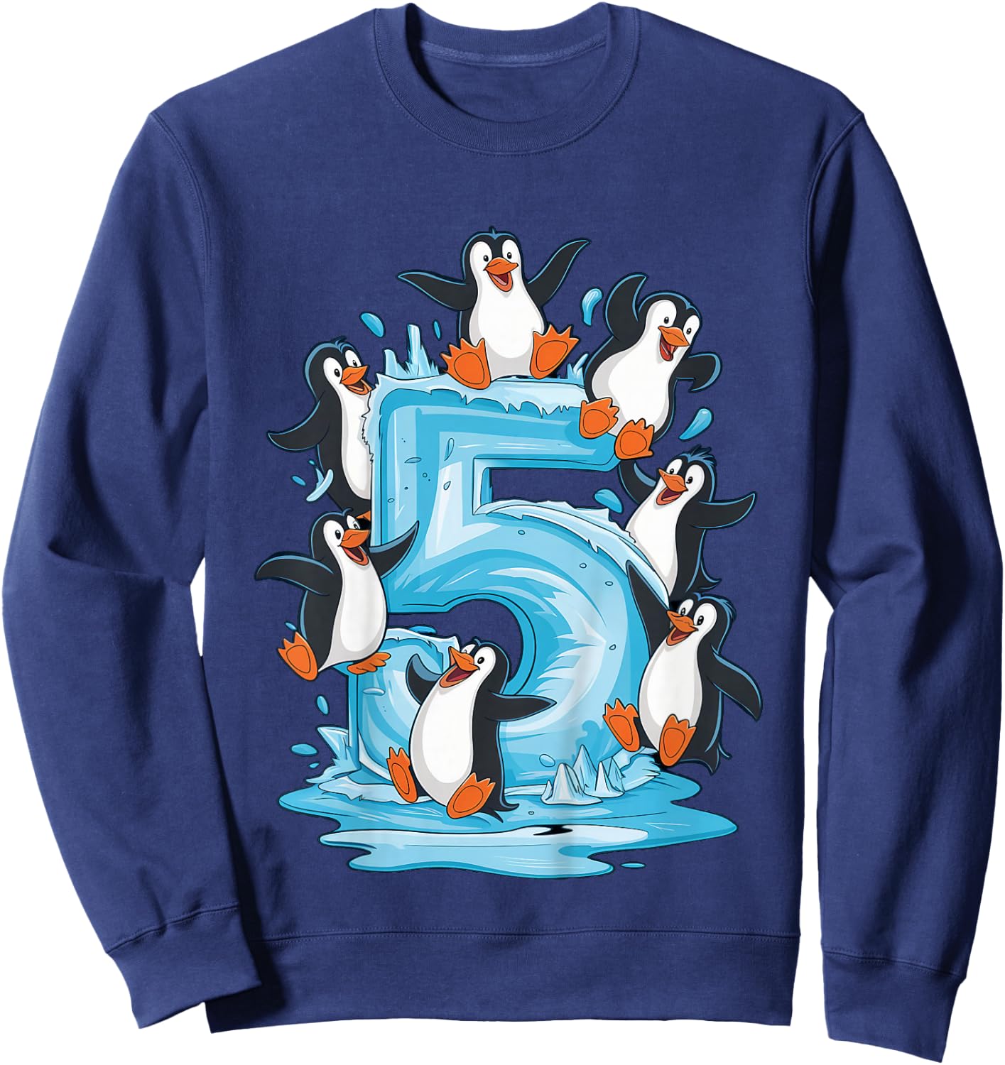 Kinder Pinguine 5. Geburtstag Jungen Mädchen 5 Jahre Pinguin Sweatshirt - Sweatshirt | Navy