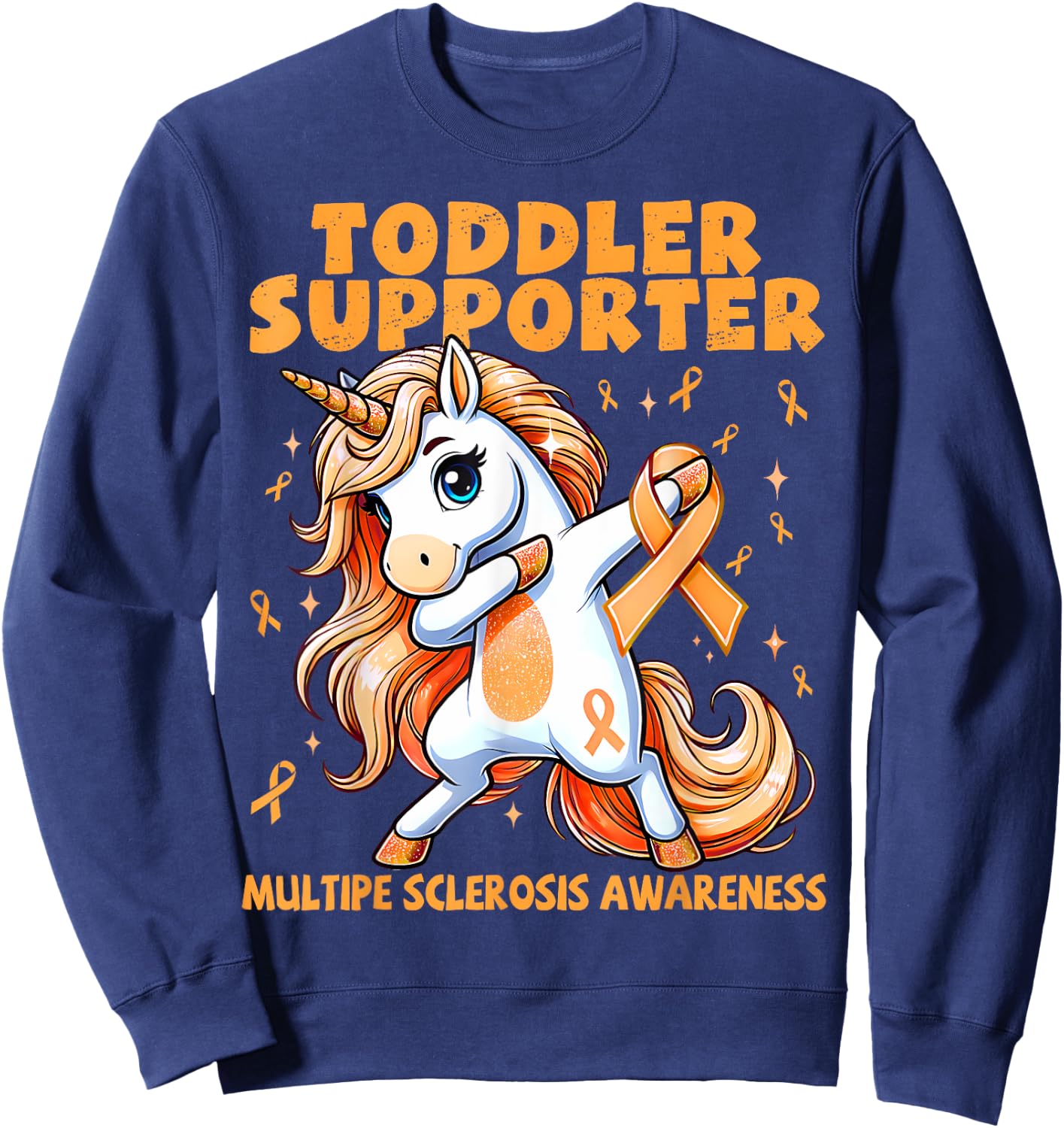 Kids Toddler Supporter Unicorn Multiple Sclerosis Awareness Sweatshirt - Sweatshirt | Navy