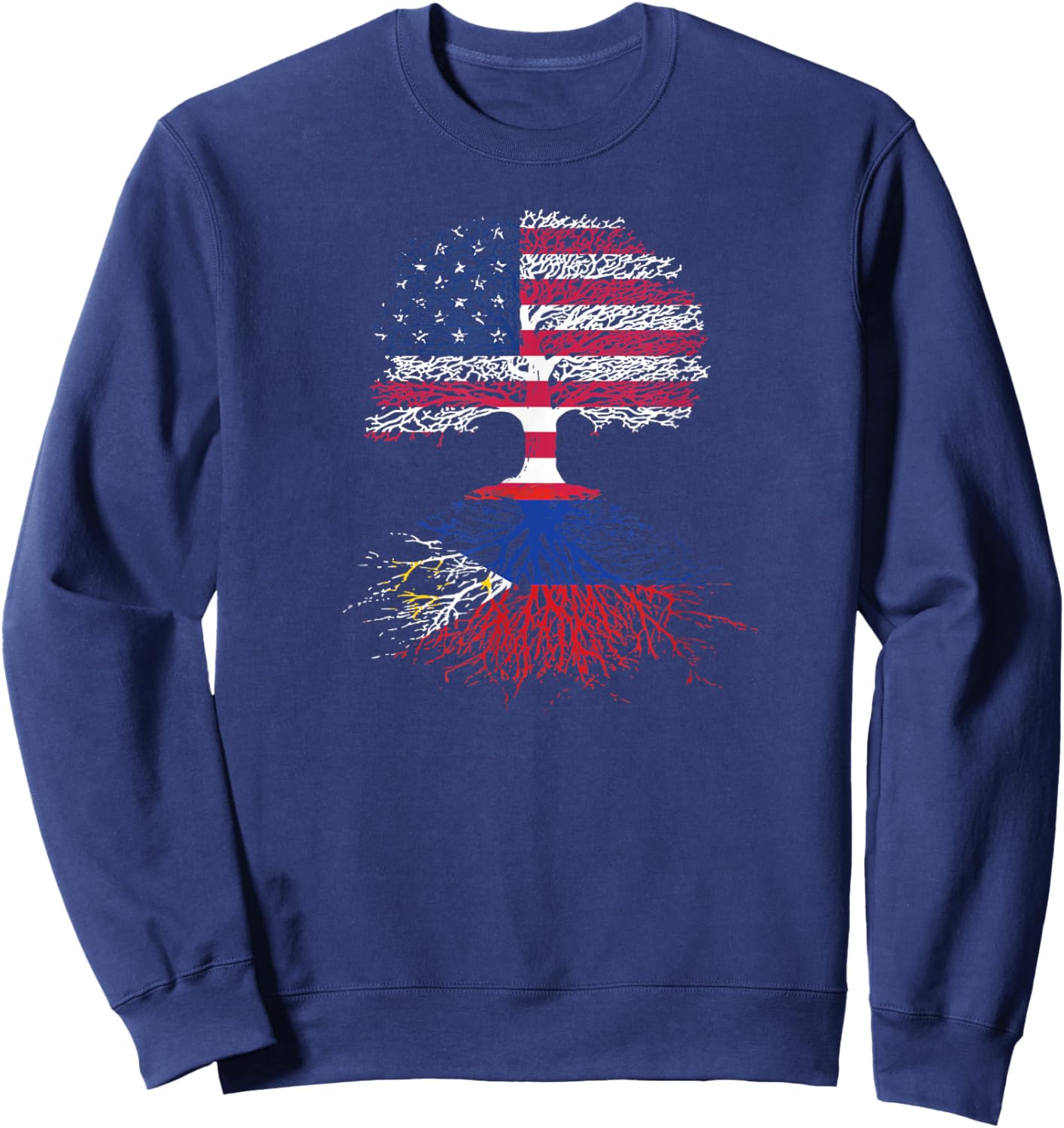 American Citizen with Filipino Roots Sweatshirt - Sweatshirt | Navy