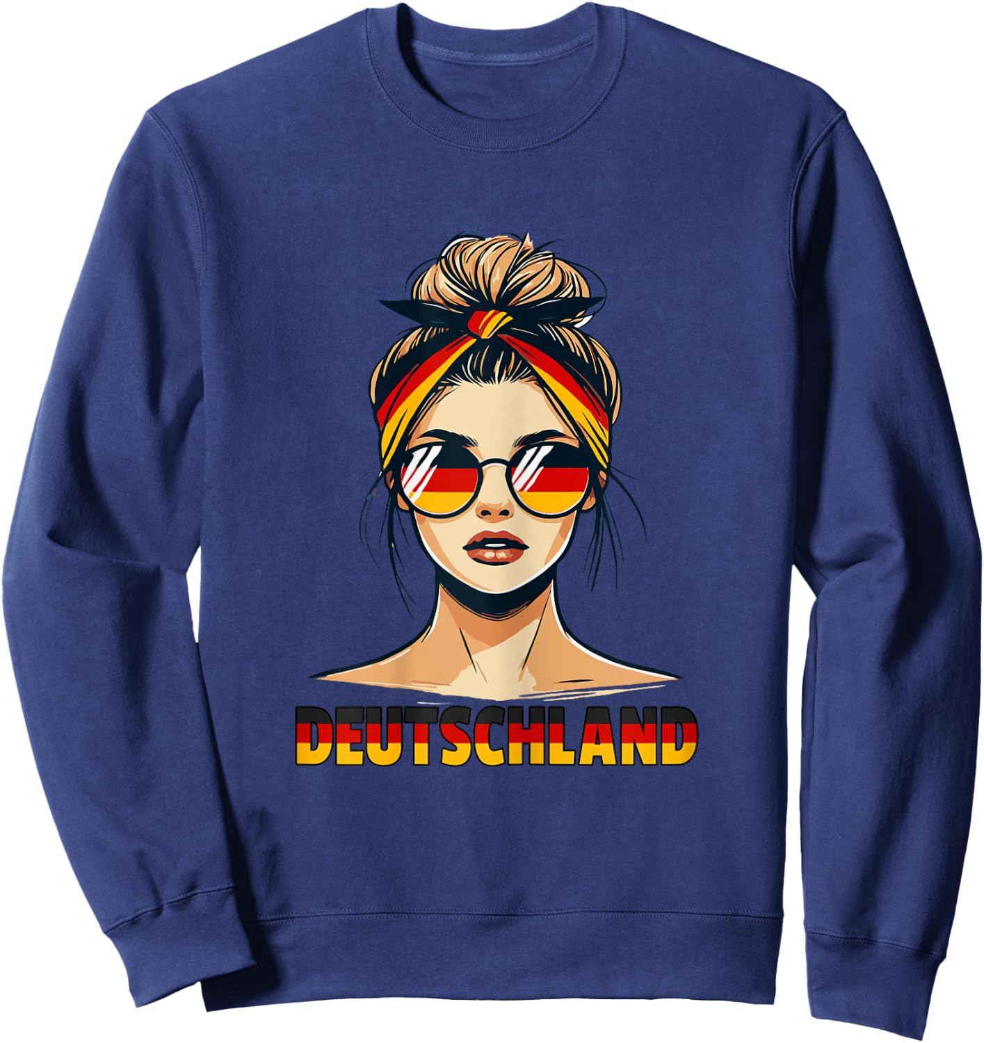 Deutsches Mädchen liebt Deutschland Flagge Deutsches Mädchen Deutschland Sweatshirt - Sweatshirt | Navy