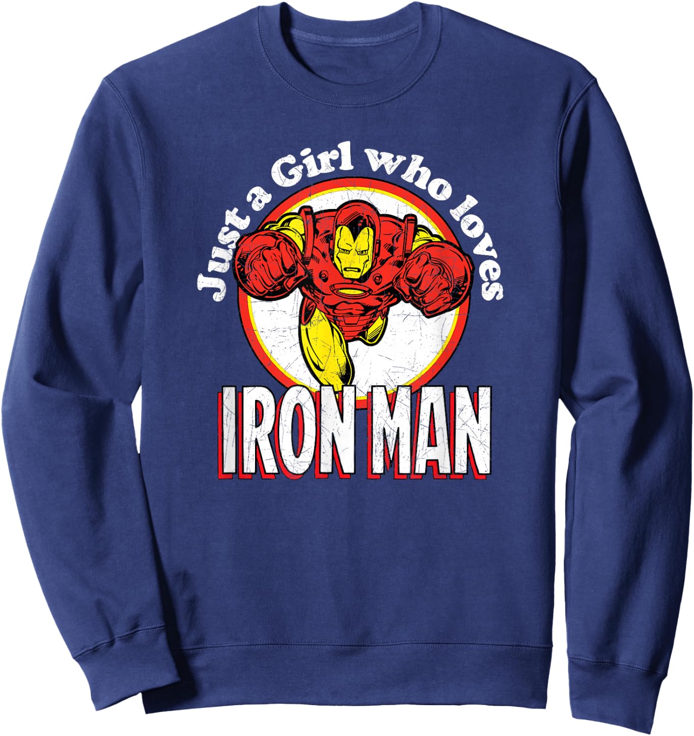 Marvel Avengers Comic Just A Girl Who Loves Iron Man Sweatshirt - Sweatshirt | Navy