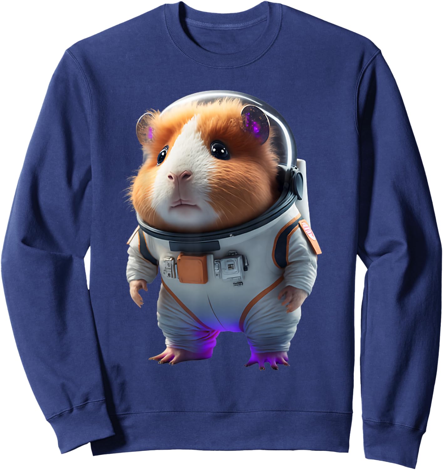 Guinea Pig Shirt Astronaut Furry Potato Guinea Pig Funny Sweatshirt - Sweatshirt | Navy