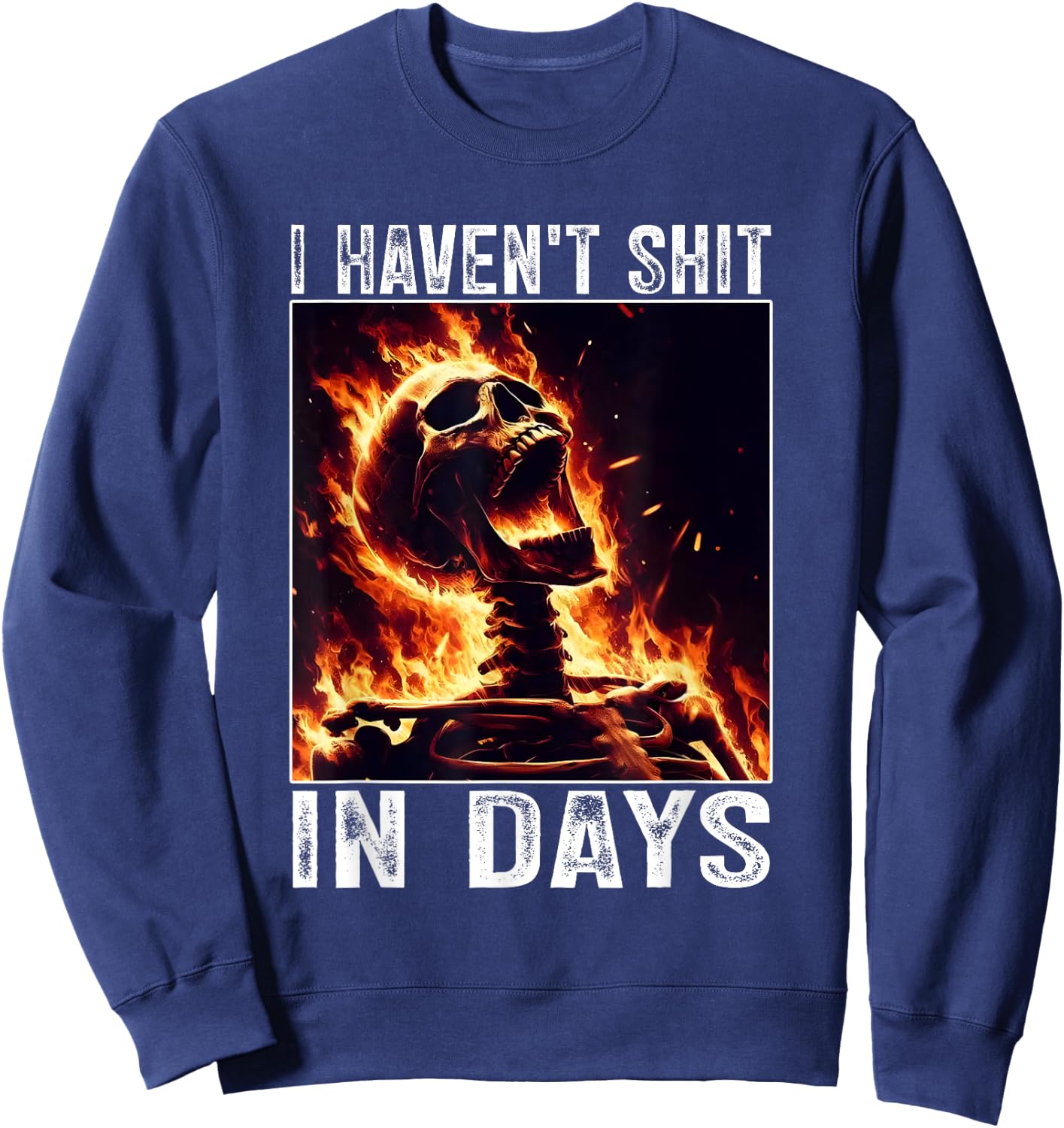 I Haven't Shit in Days, IBS Tummy Ache Stomach Issues Sweatshirt - Sweatshirt | Navy