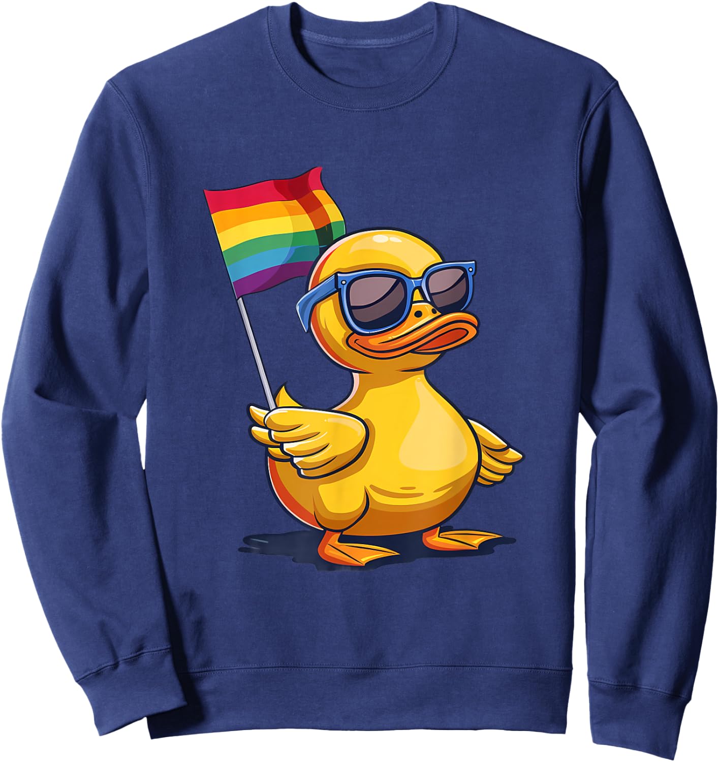 LGBT Rubber Duck Rainbow LGBT Parade LGBTQ Gay Pride Month Sweatshirt - Sweatshirt | Navy