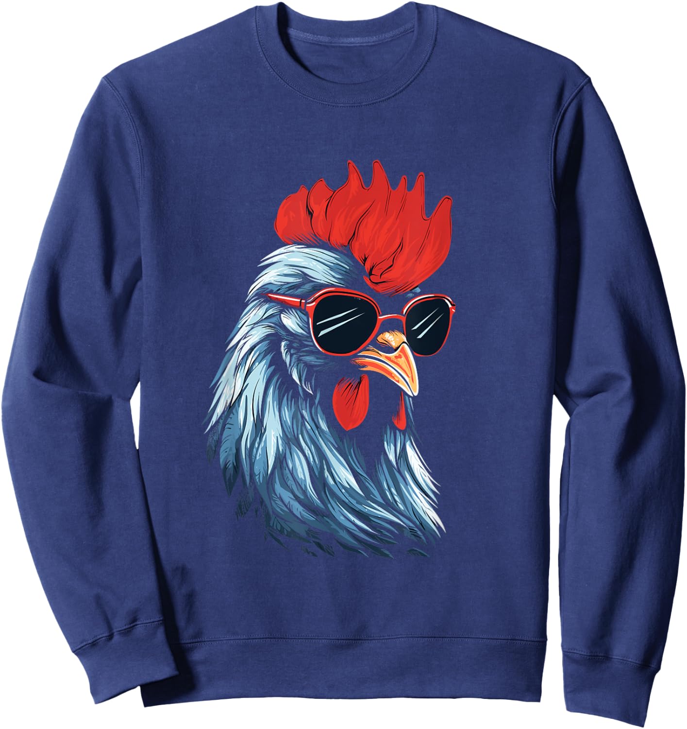 A cool Rooster wearing sunglasses Sweatshirt - Sweatshirt | Navy