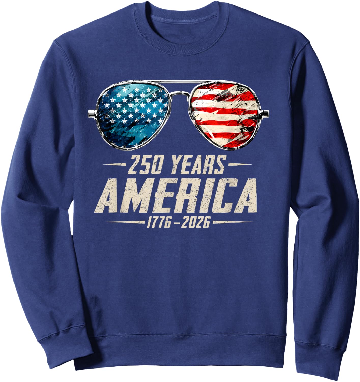 America Retro 250 Years 250th Anniversary USA 1776 2026 Sweatshirt - Sweatshirt | Navy