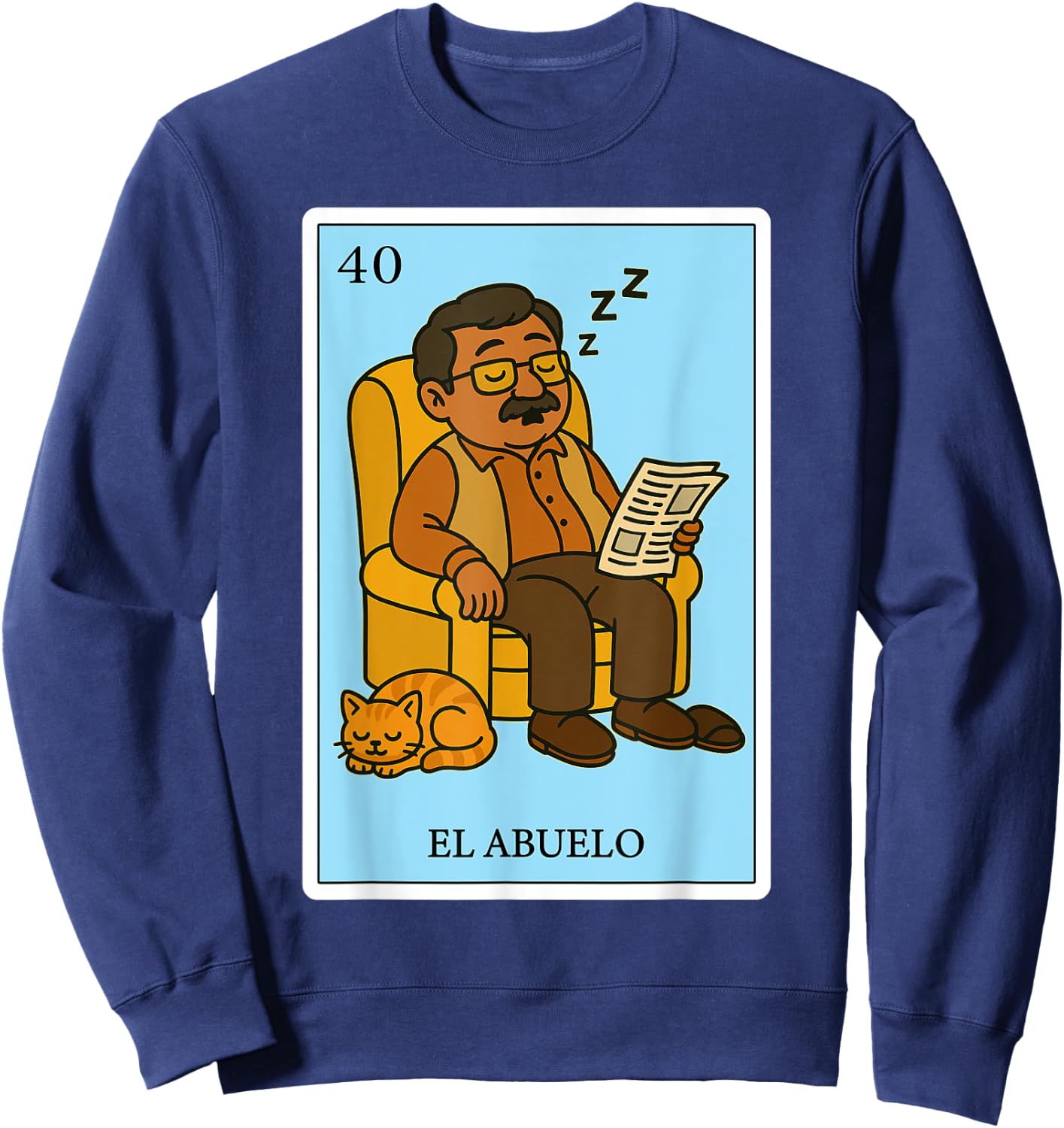 El Abuelo Dormilón | Spanish-Mexican Bingo Gifts for Abuela Sweatshirt - Sweatshirt | Navy