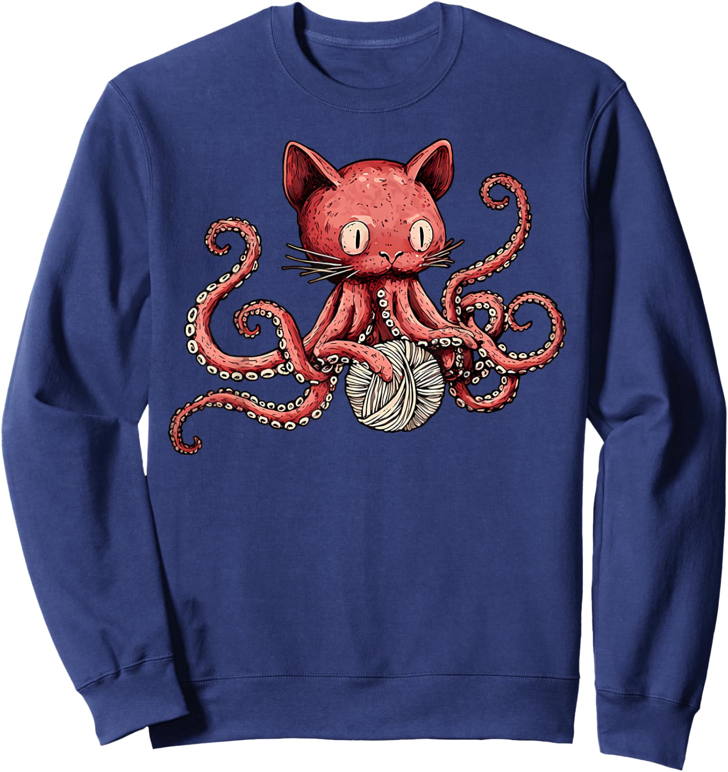Octopus Crochet Knitting Yarn Octopus Knitter Crocheting Sweatshirt - Sweatshirt | Navy