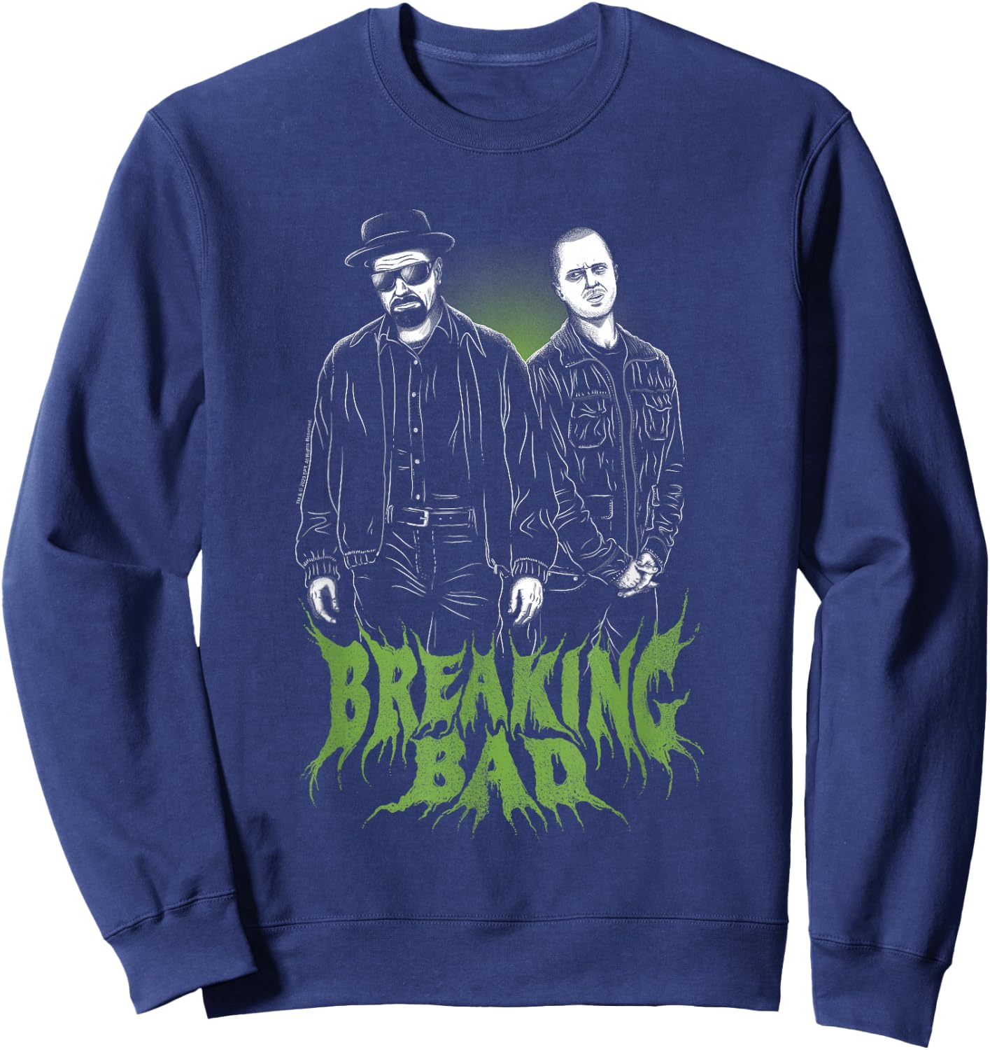 Breaking Bad Walter & Jesse Warped Small Sweatshirt - Sweatshirt | Navy