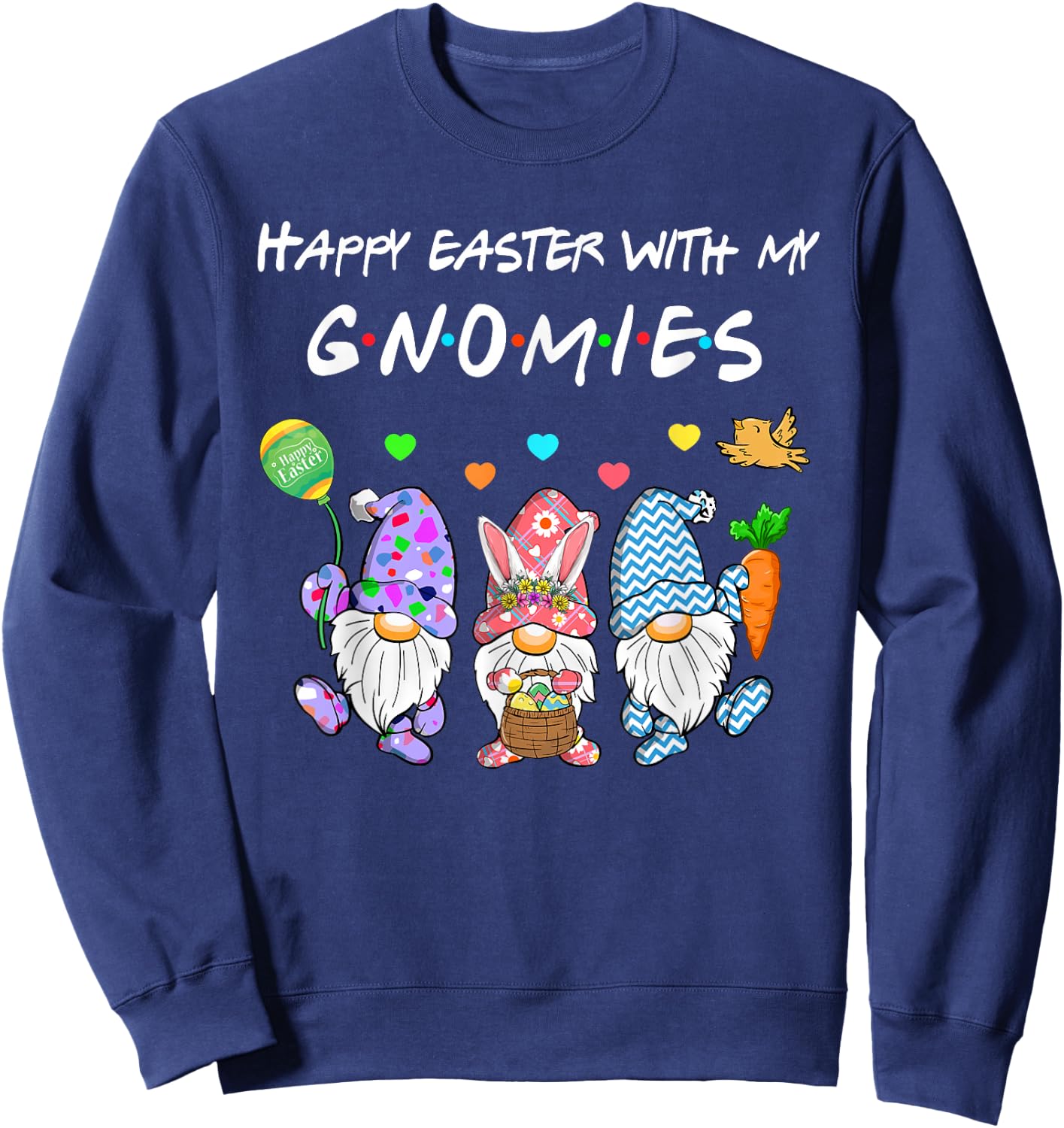 Happy Easter With My Gnomies Gnome Bunny For Boys Girls Kids Sweatshirt - Sweatshirt | Navy