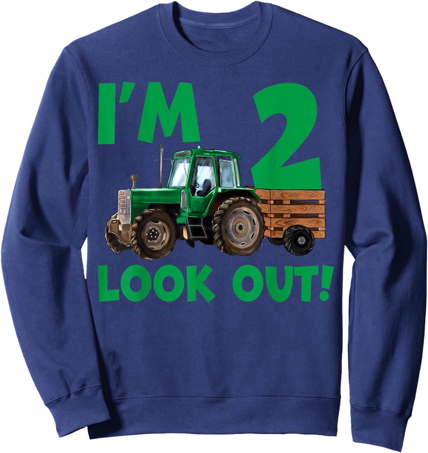 I'm 2 Years Old Farmer Tractor It's My 2nd Birthday Boy Sweatshirt - Sweatshirt | Navy