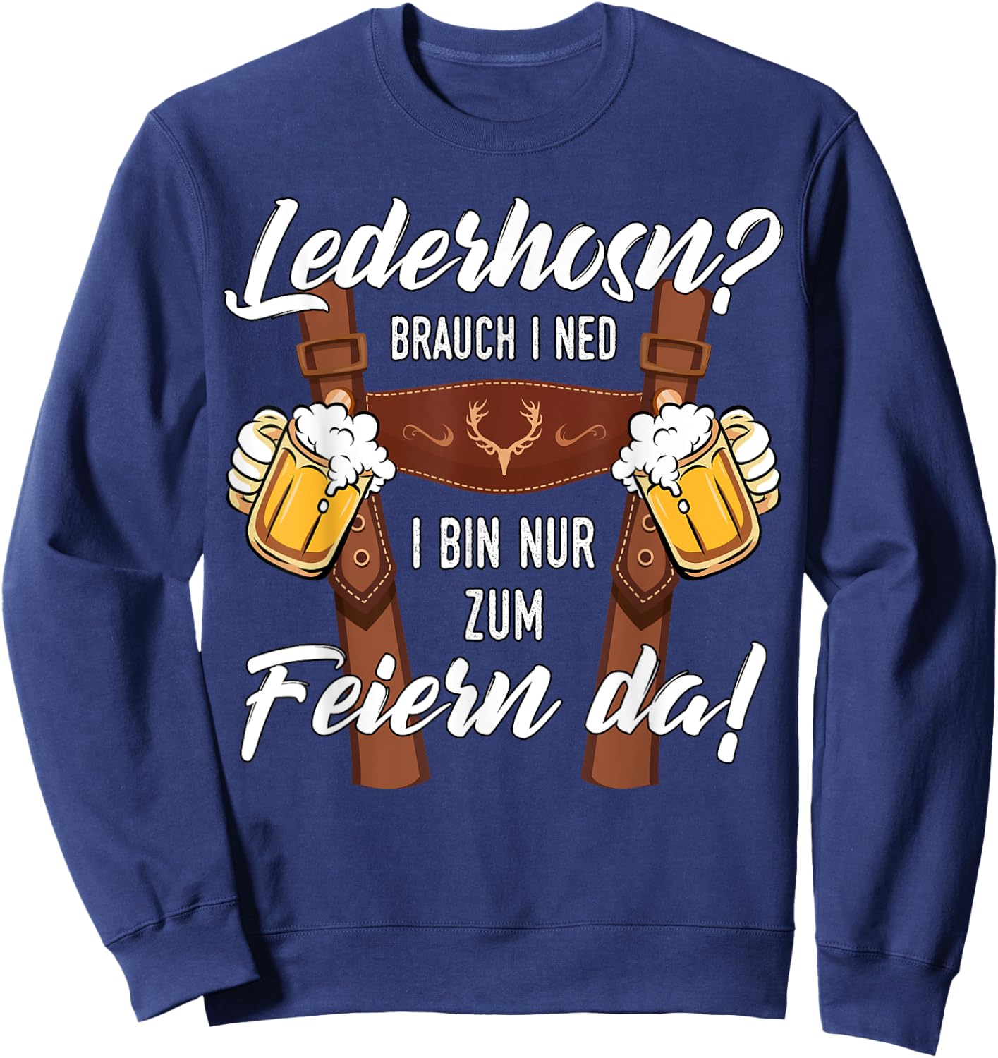 Men's Traditional Costume Suitable for Oktoberfest , black Sweatshirt - Sweatshirt | Navy