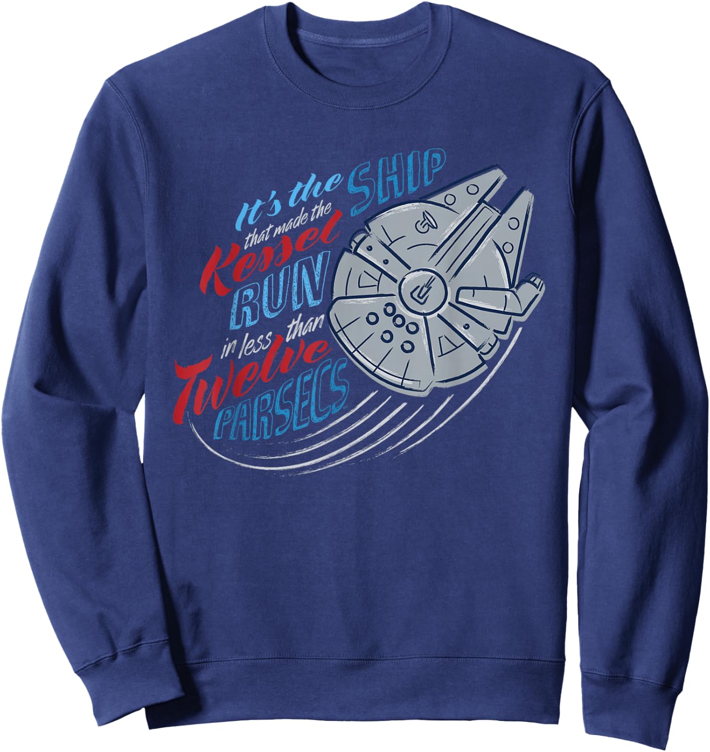 Star Wars Millennium Falcon Kettle Run in 12 Parsecs USA Sweatshirt - Sweatshirt | Navy