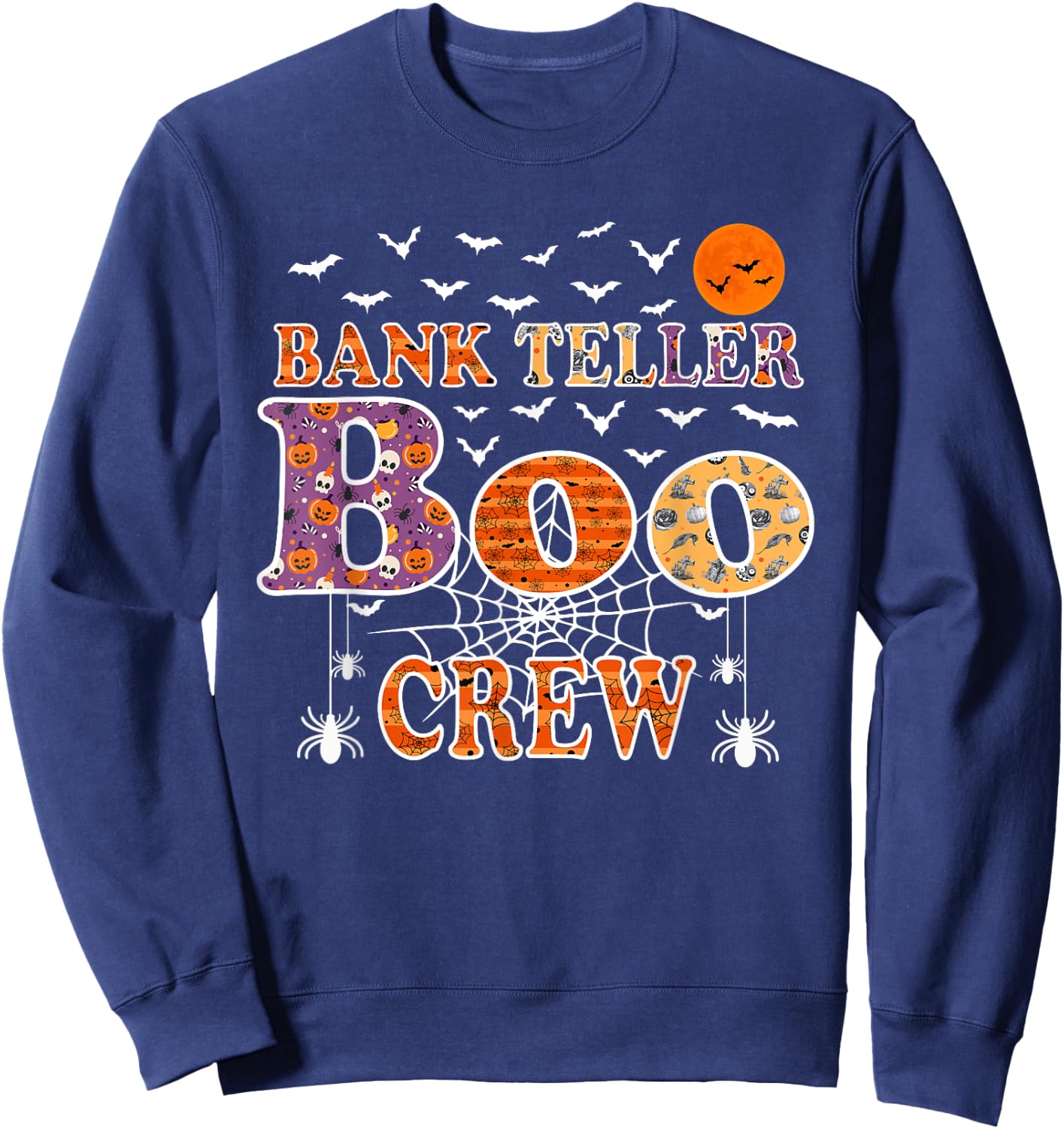 Bank Teller Boo Crew Shirt Funny Halloween Costume Sweatshirt - Sweatshirt | Navy