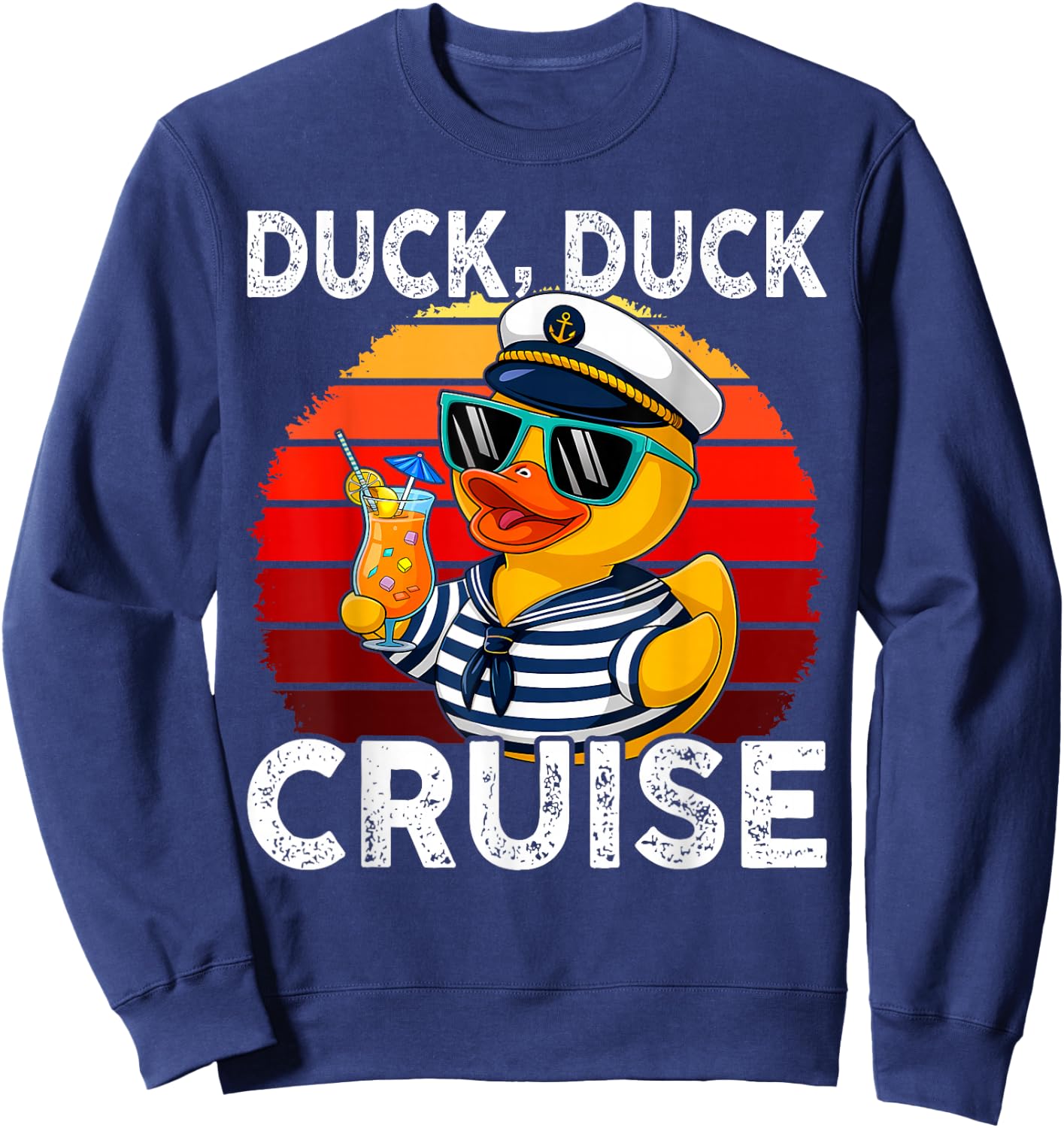 Cruising Ducks Duck Duck Cruise Family Vacation Rubber Duck Sweatshirt - Sweatshirt | Navy