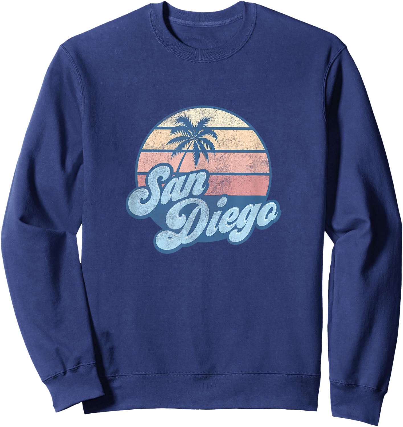 Artist Unknown child Retro,classic San Diego California CA T Shirt Vintage 70s Retro Surfer , Blue, Small US Sweatshirt - Sweatshirt | Navy