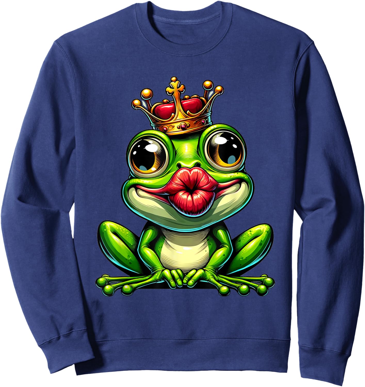 Frog with Crown , black Sweatshirt - Sweatshirt | Navy