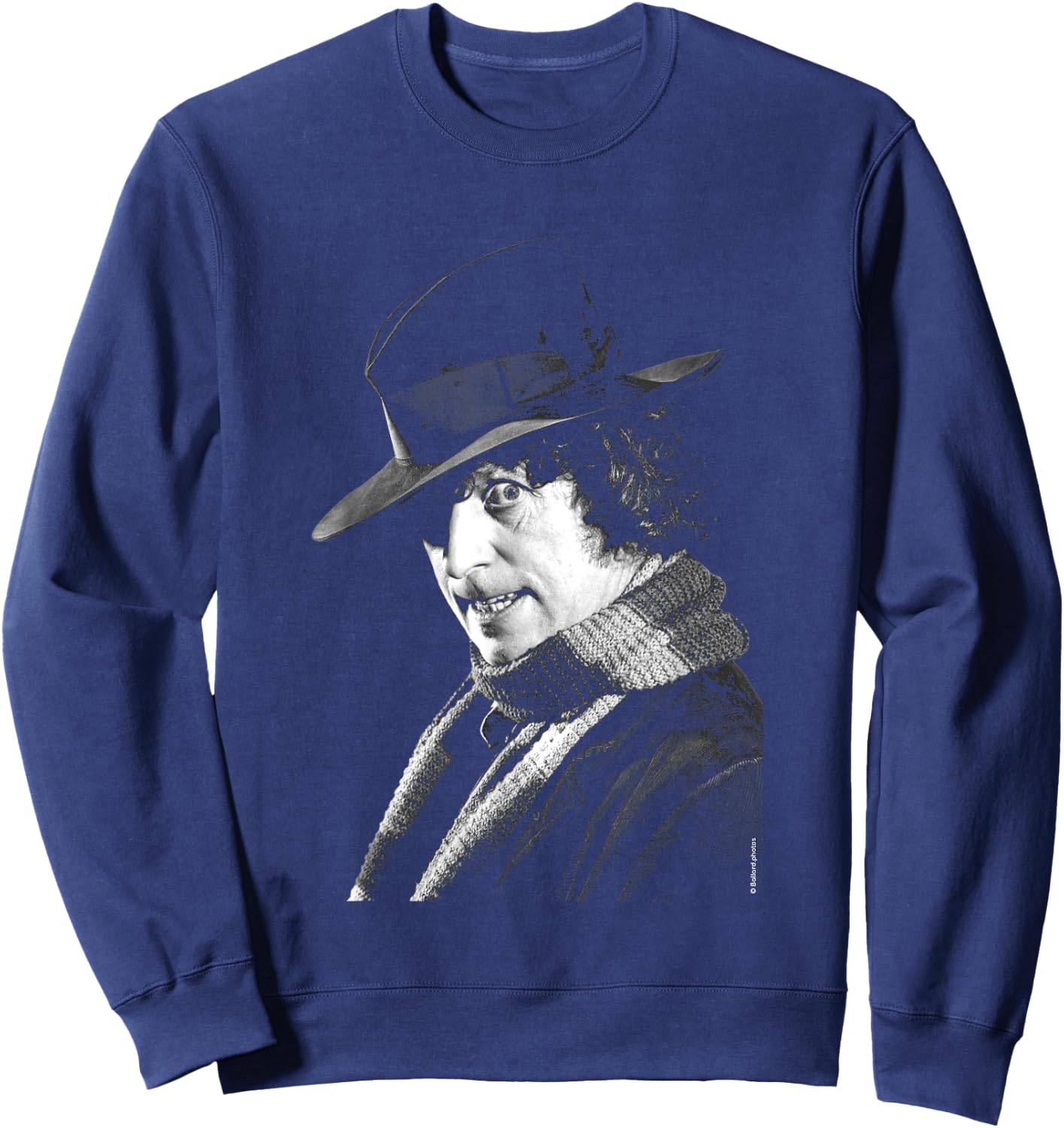 Tom Baker Side Portrait Doctor Who Black & White Sweatshirt - Sweatshirt | Navy