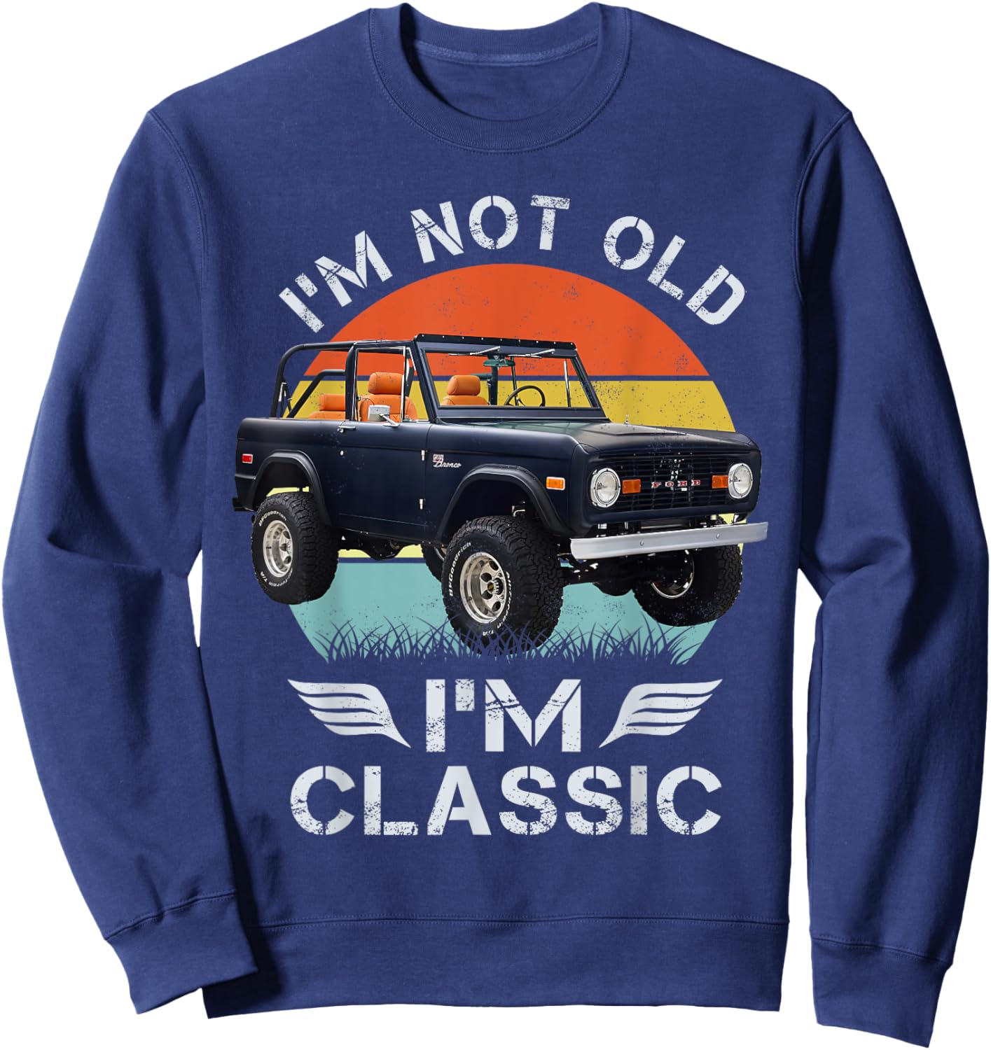 Classic bronco 1972 Matte Navy Blue Sweatshirt - Sweatshirt | Navy