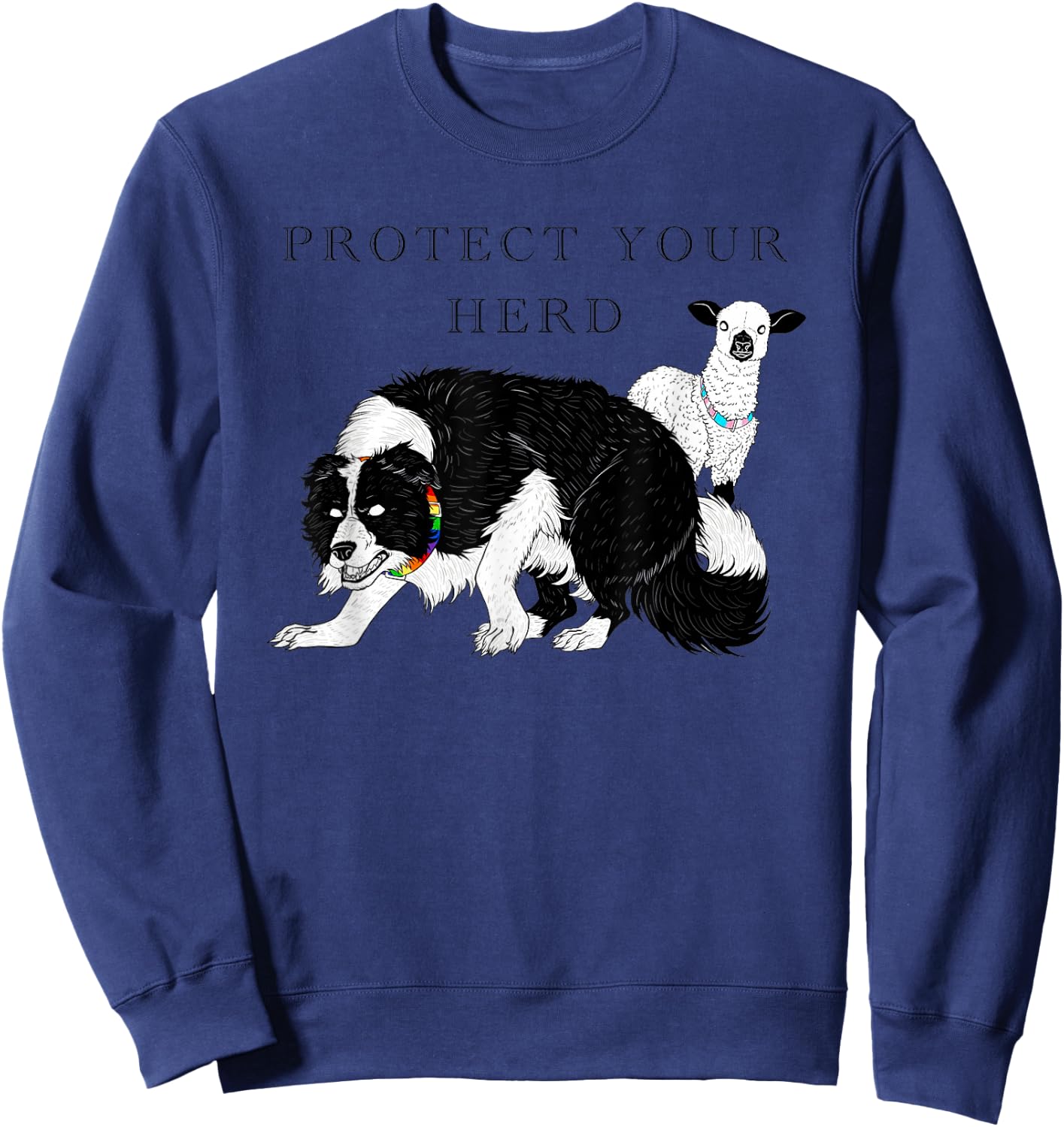 LGB Protect Your Herd Funny Women Sweatshirt - Sweatshirt | Navy