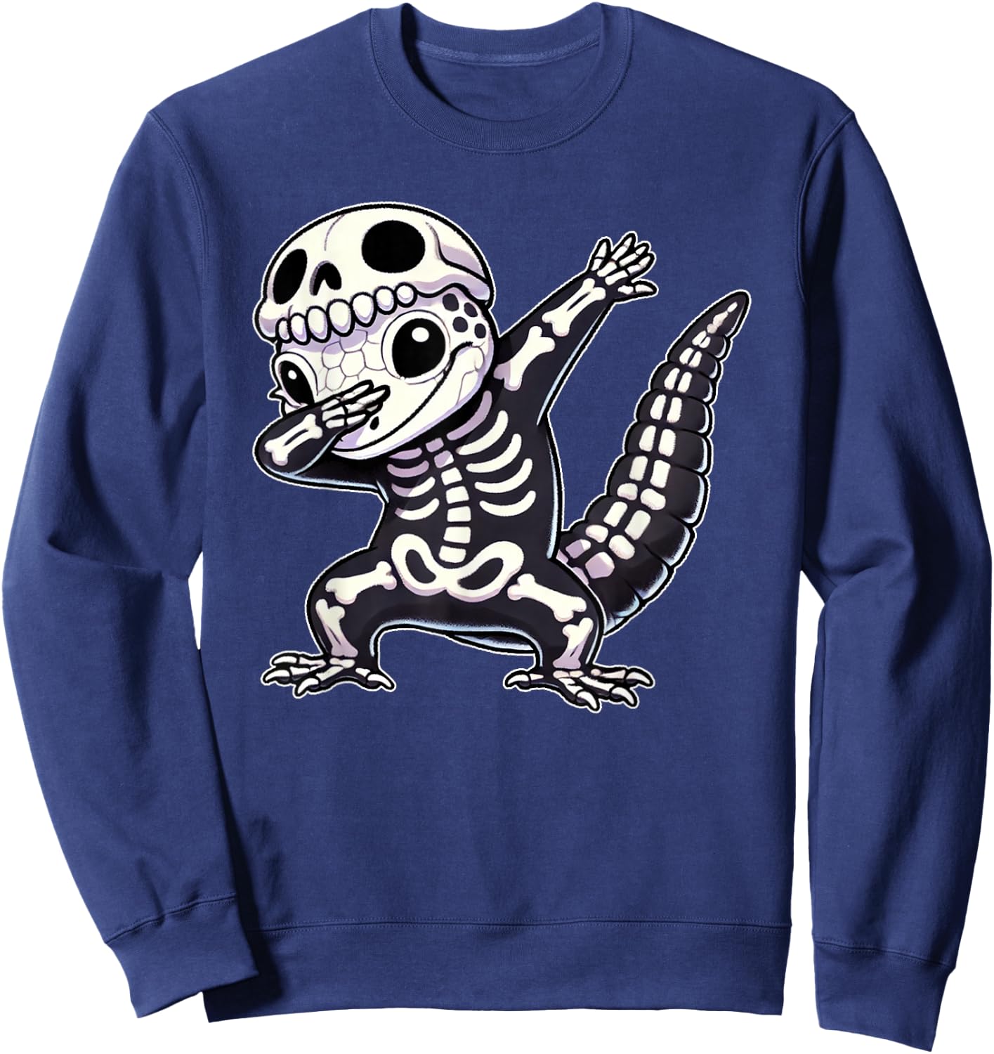 Halloween Skeleton Cute Gecko Men Women Kids Sweatshirt - Sweatshirt | Navy
