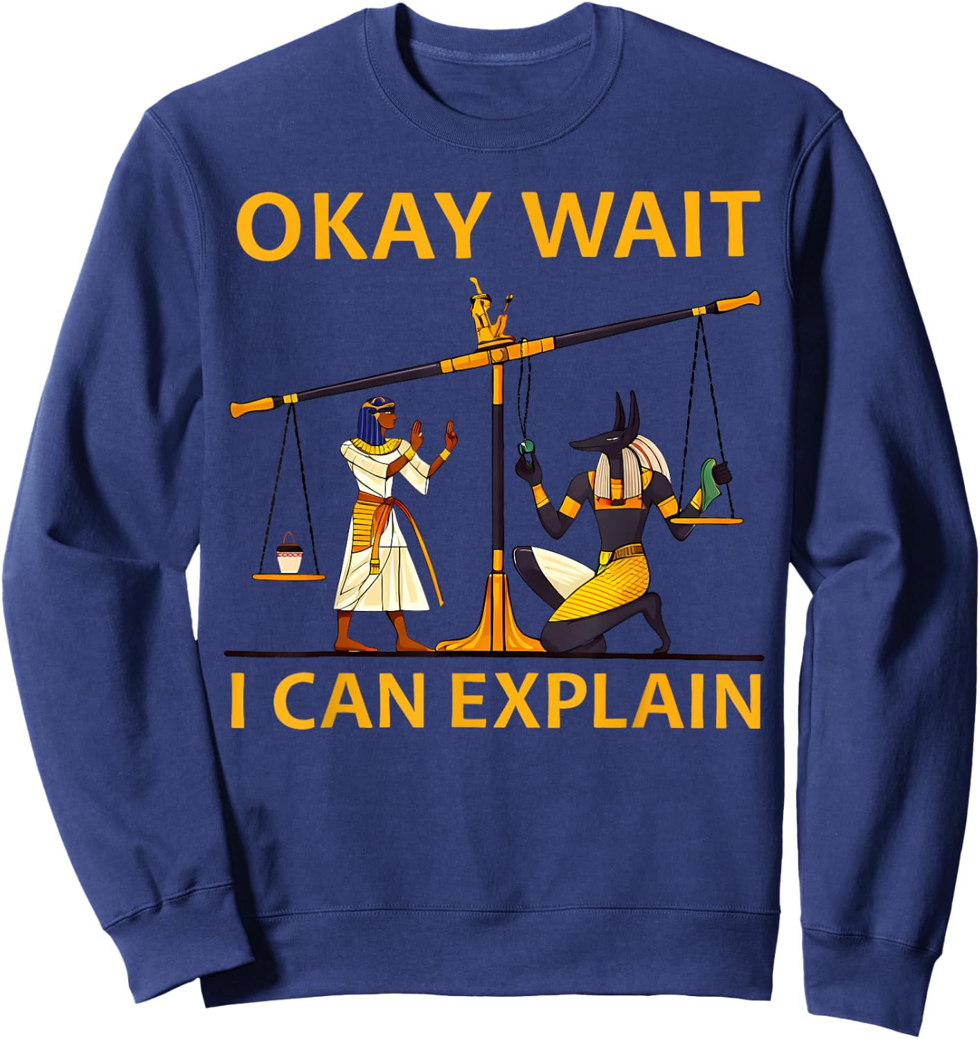 Anubis Egyptian Scale Meme Sweatshirt - Sweatshirt | Navy