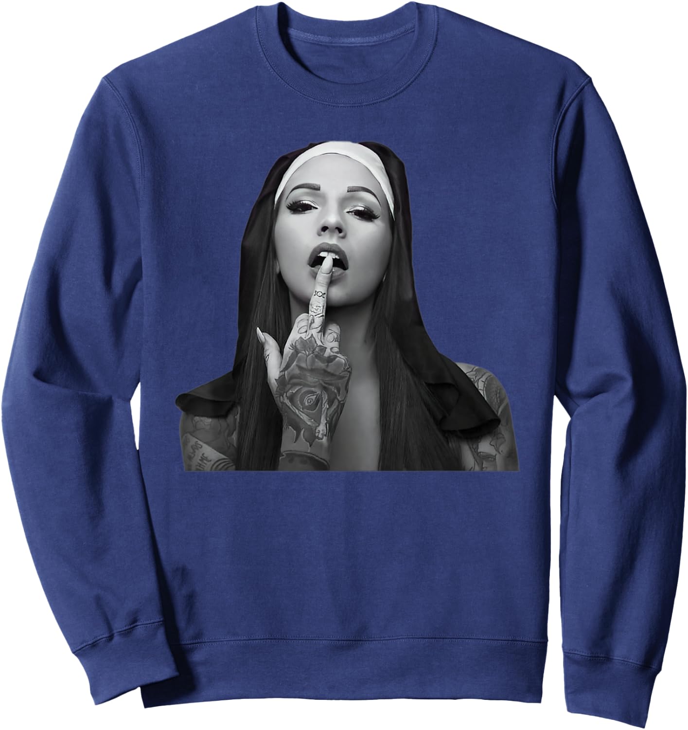 Satanic Nun Tattoos Unheilig Sweatshirt - Sweatshirt | Navy