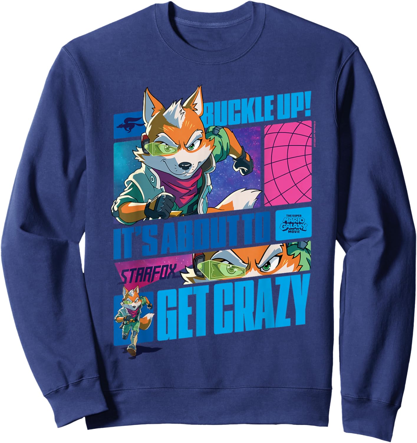 The Super Mario Galaxy Movie Starfox Buckle Up Action Sweatshirt - Sweatshirt | Navy