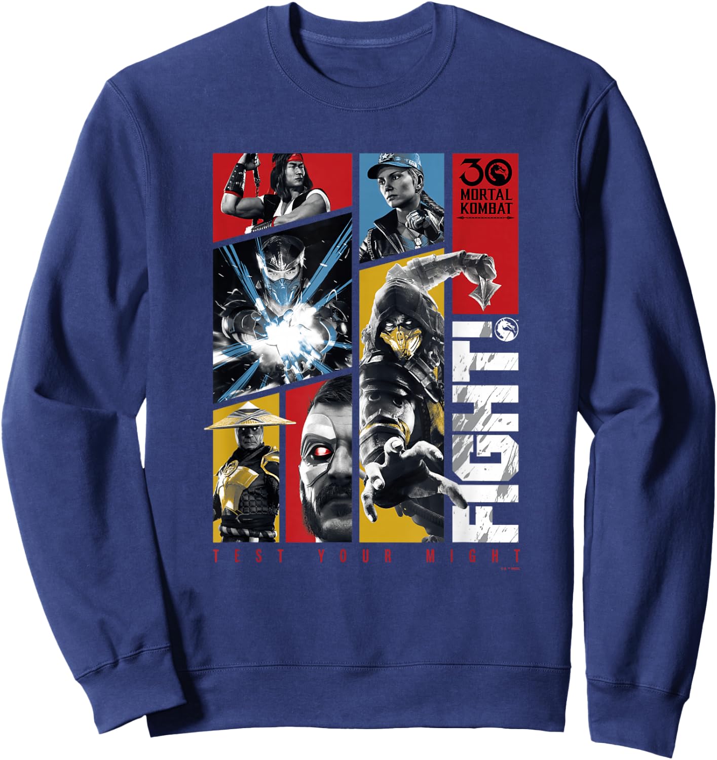 Mortal Kombat Klassic 30 Anniversary Test Your Might Panels Sweatshirt - Sweatshirt | Navy
