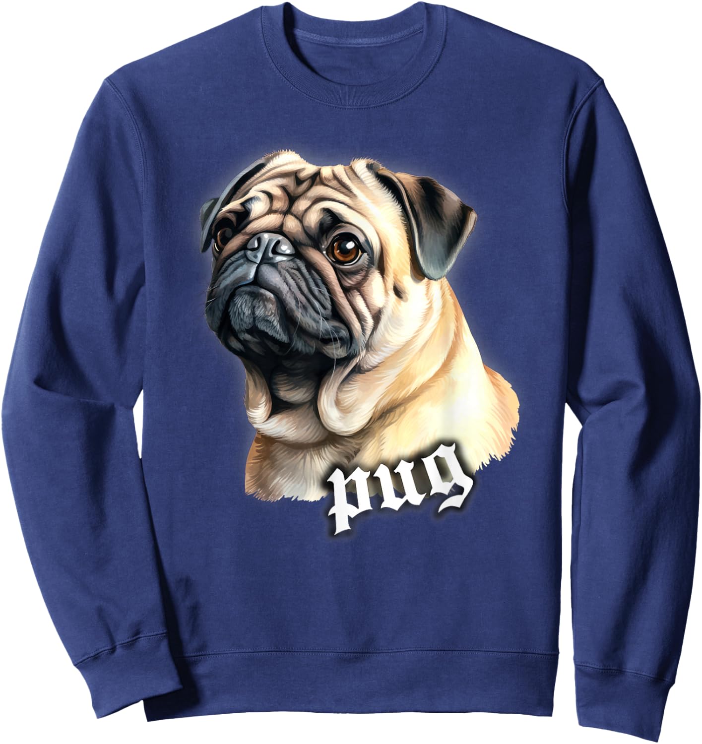 Pug Dog Sweatshirt - Sweatshirt | Navy