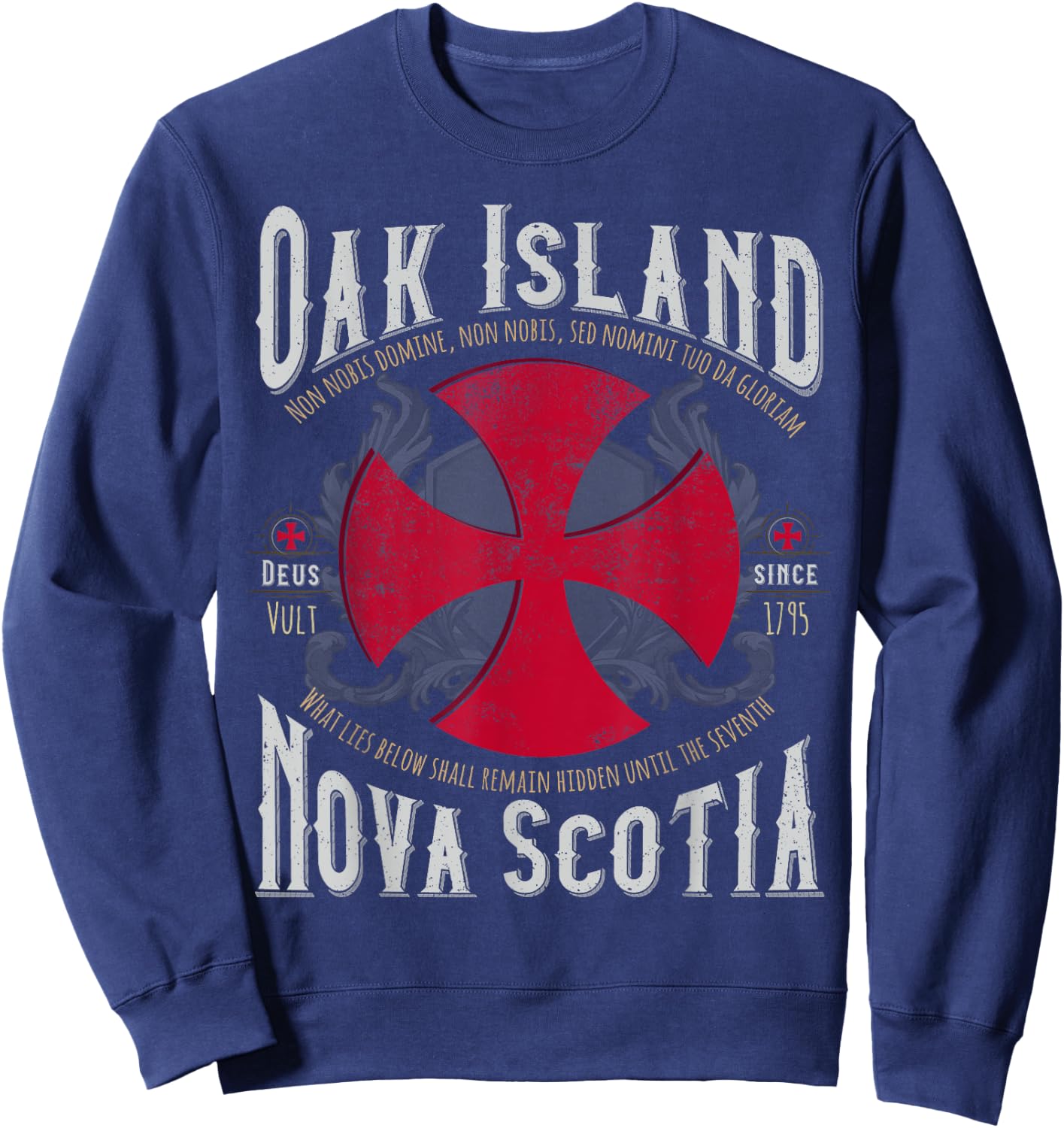 Templar Cross Oak Island Nova Scotia Sweatshirt - Sweatshirt | Navy