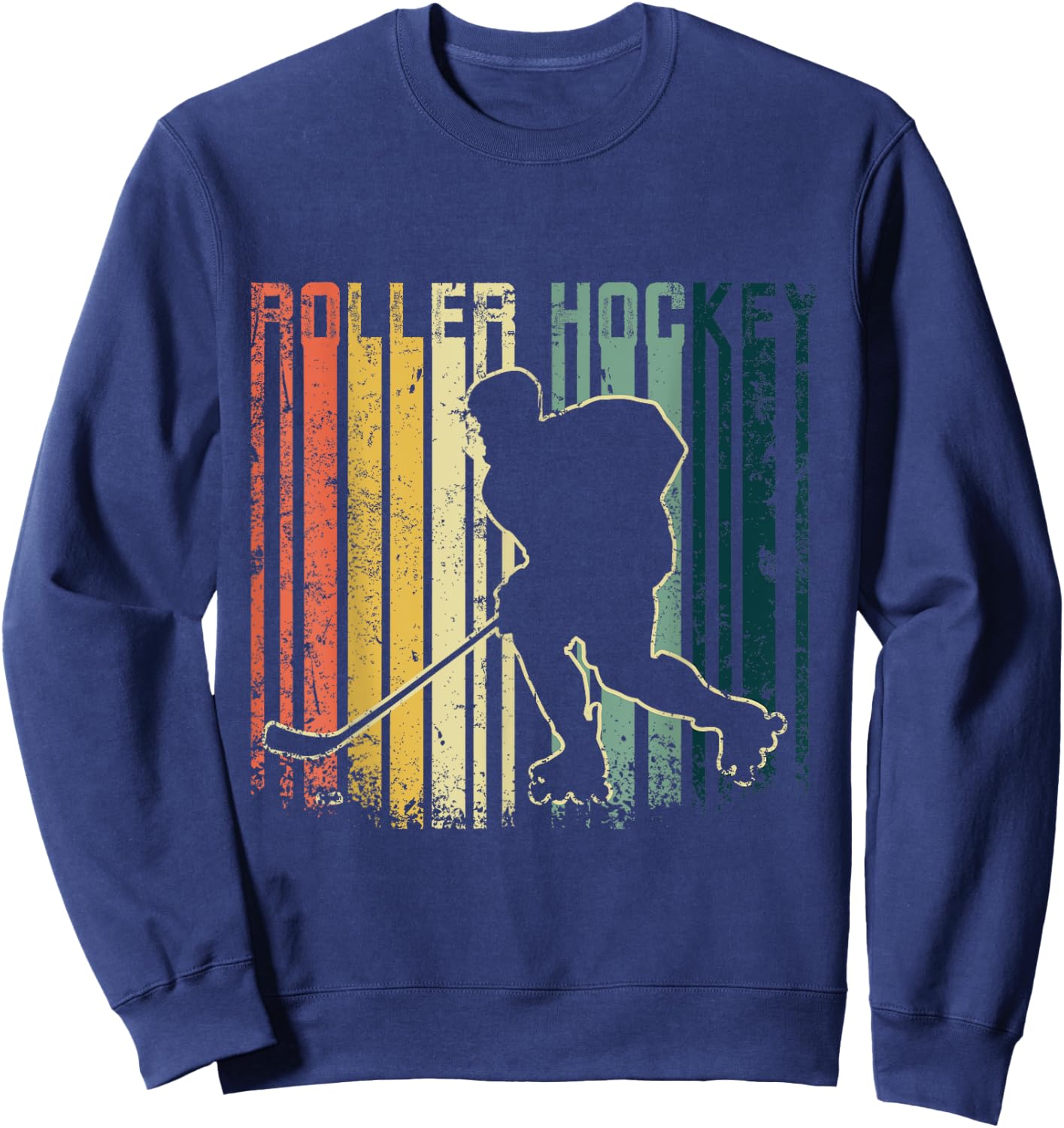 Roller Hockey Retro Vintage , Black, S Sweatshirt - Sweatshirt | Navy